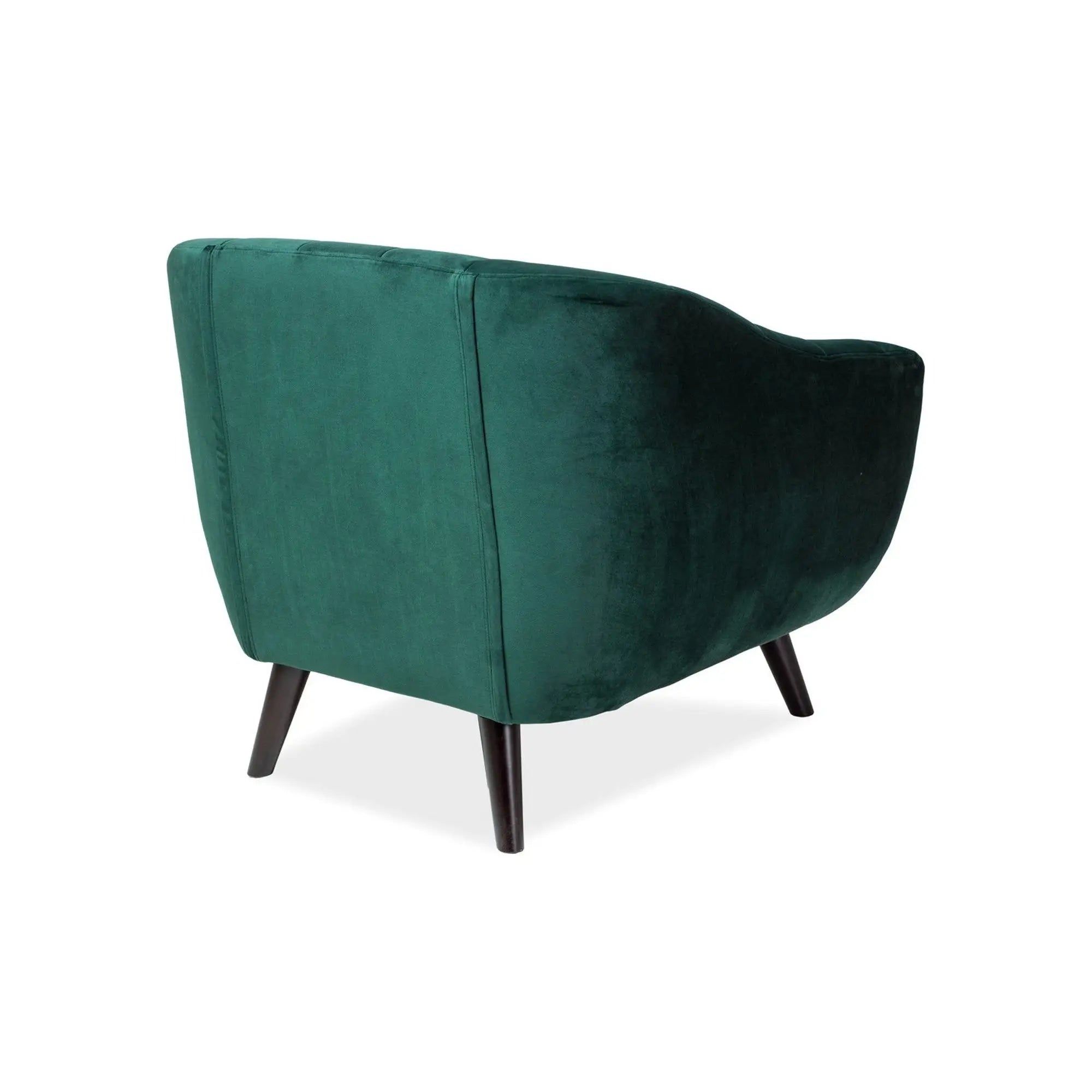 Fotoliu NORDIC 1, verde/fag, stofa catifelata/lemn, 76x75x90 cm