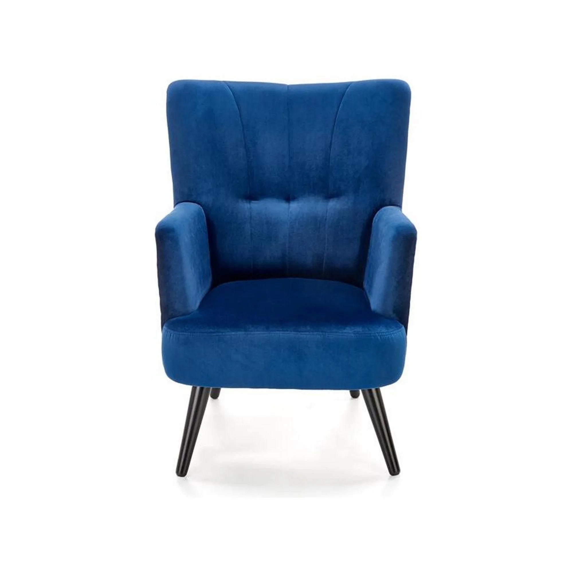 Fotoliu PAGONI, albastru, stofa catifelata, 67x82x95 cm