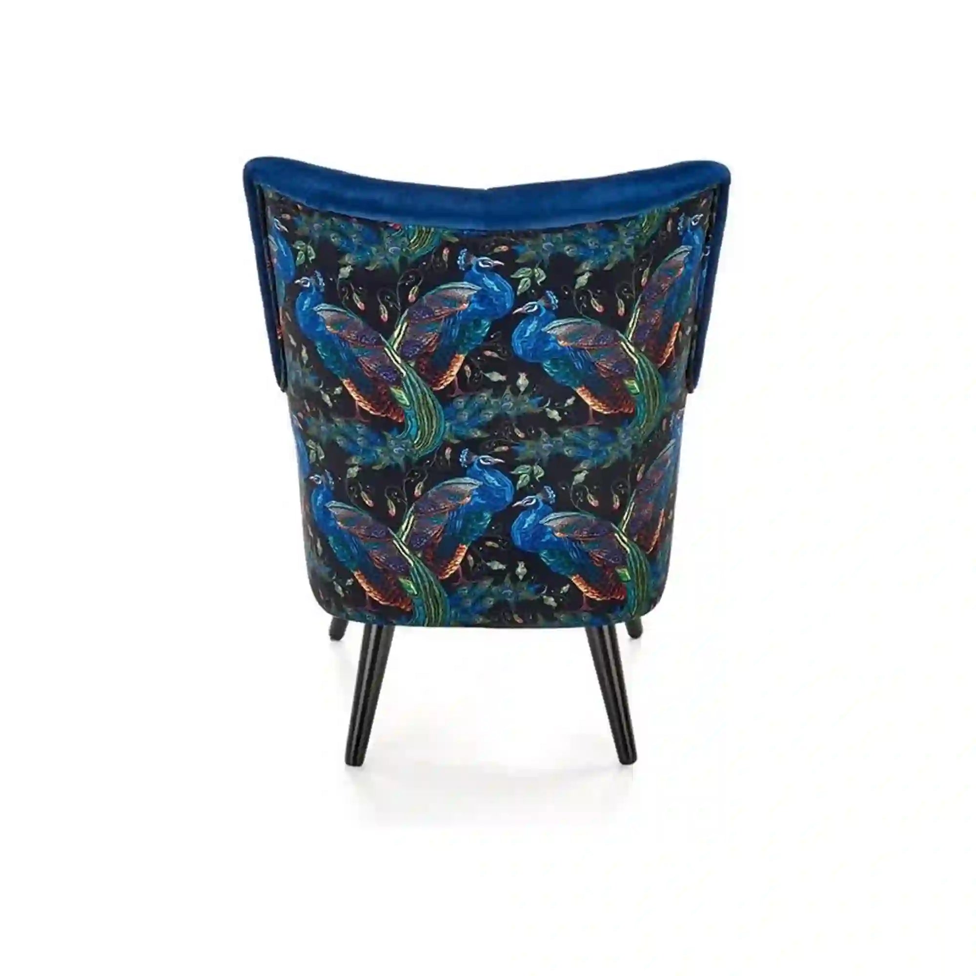 Fotoliu PAGONI, albastru, stofa catifelata, 67x82x95 cm