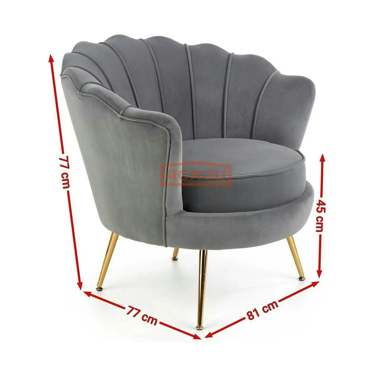 Fotoliu pentru living AMORINITO, verde inchis/auriu, stofa catifelata/otel, 81x77x77 cm