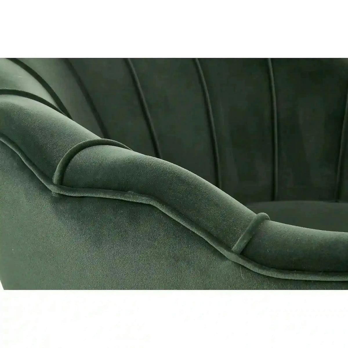 Fotoliu pentru living AMORINITO, verde inchis/auriu, stofa catifelata/otel, 81x77x77 cm