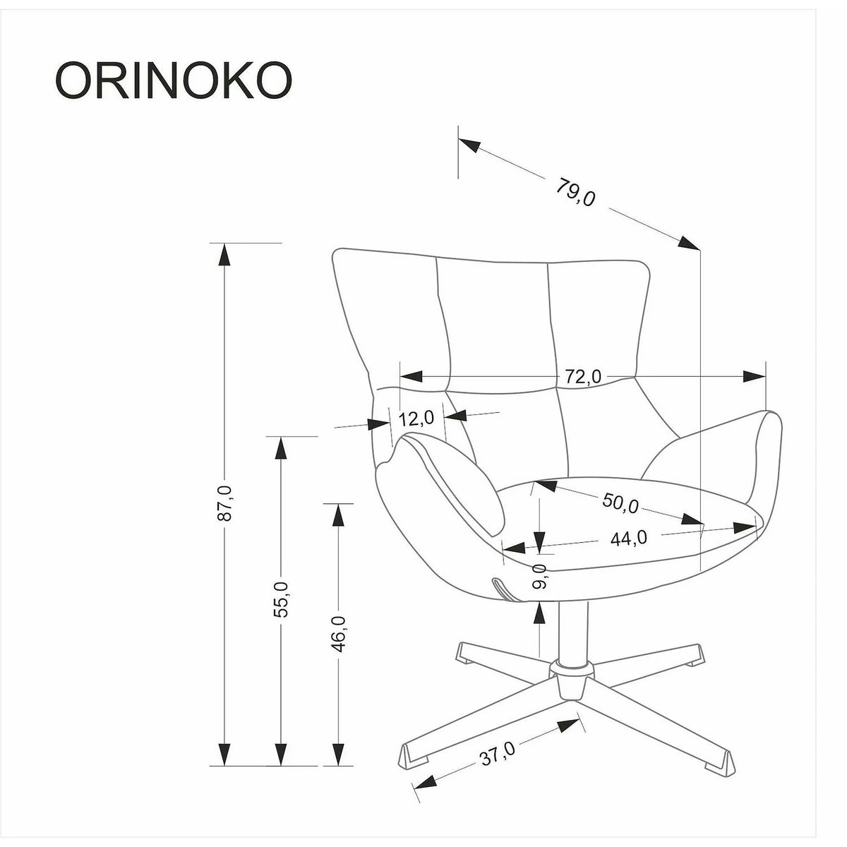 Fotoliu pentru living ORINOKO, stofa clasica bej - Odin 28, 72x79x87 cm