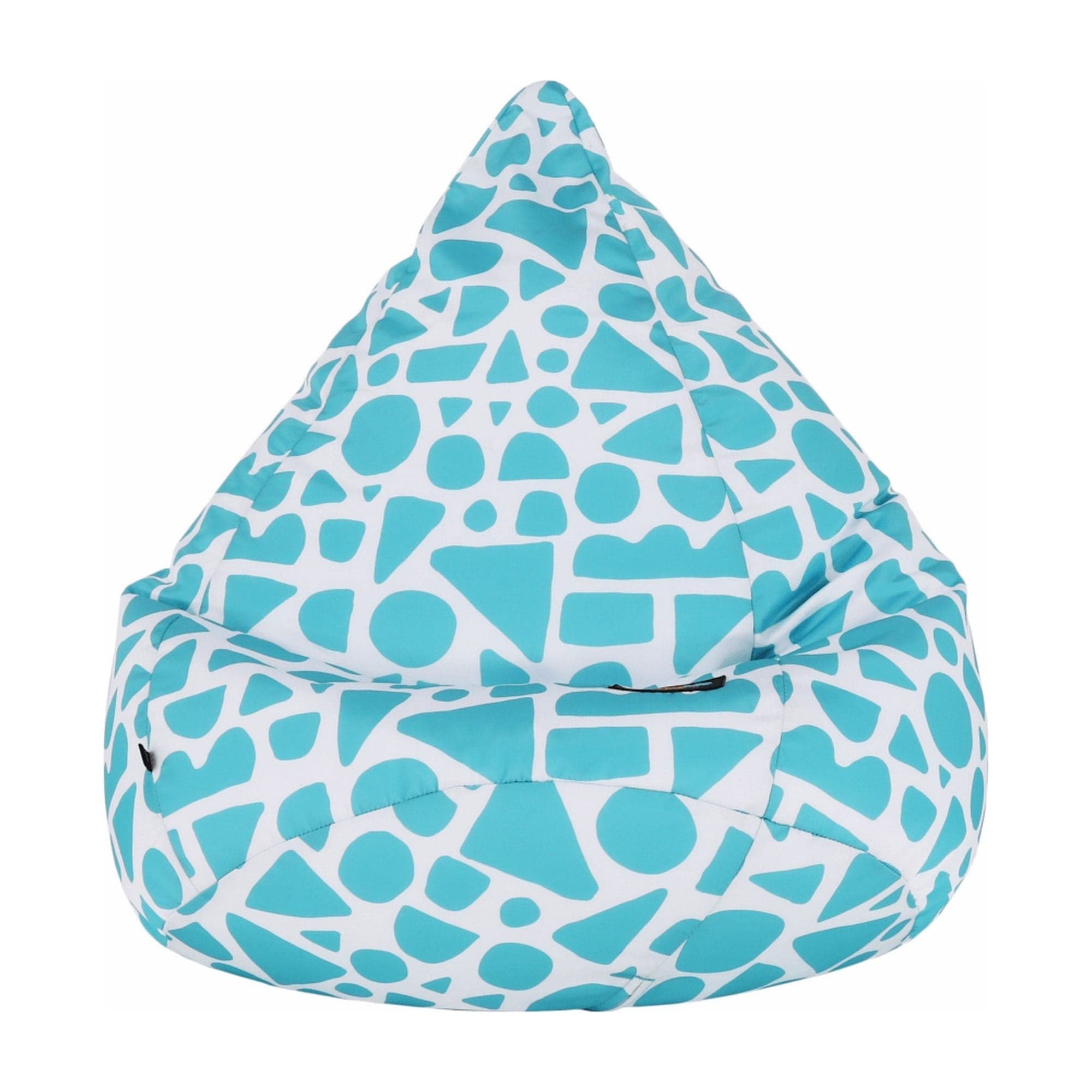 Fotoliu puf TELDIN, alb/turcoaz, material textil, 75x110 cm