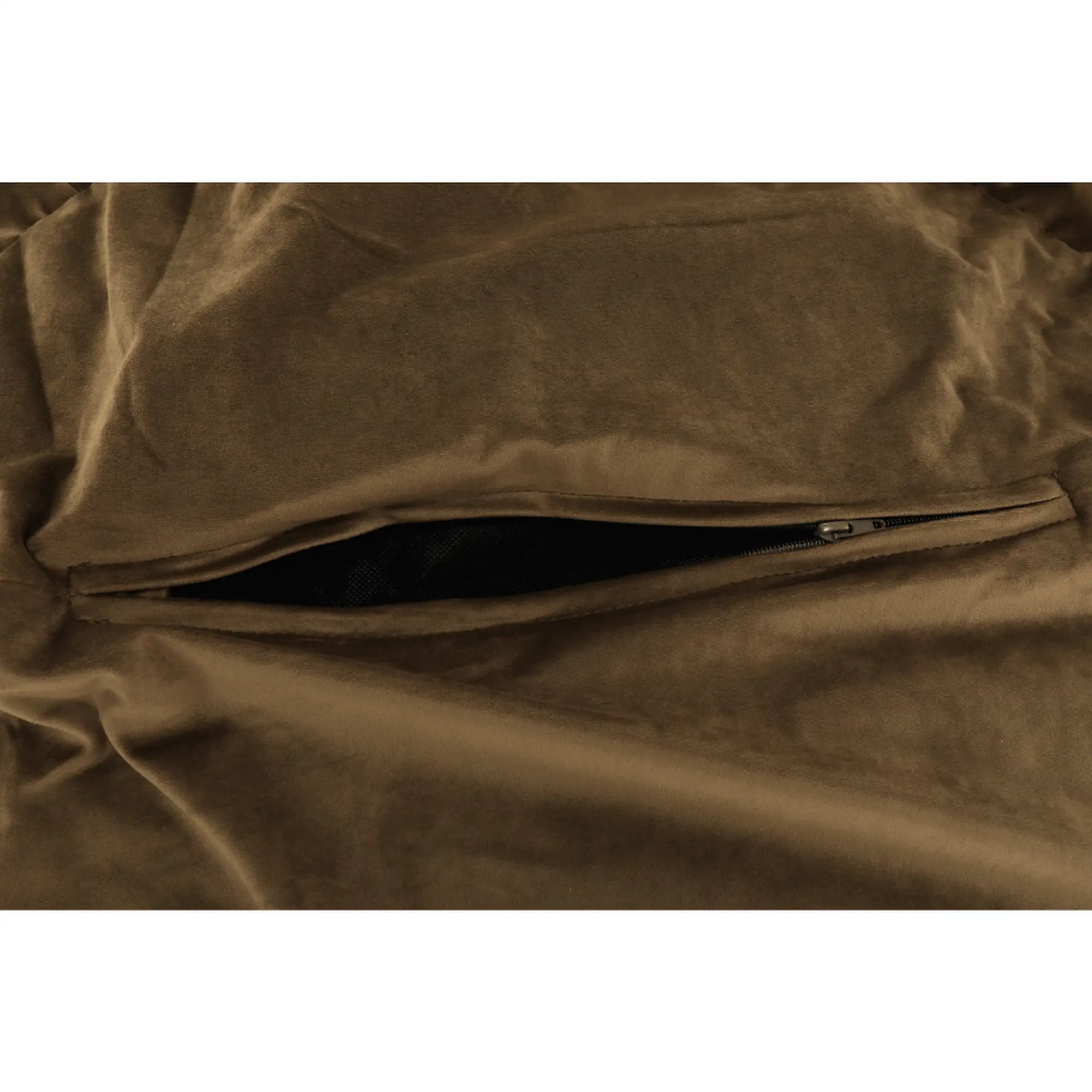 Fotoliu puf TRIKALO, maro taupe, material textil, 75x100 cm