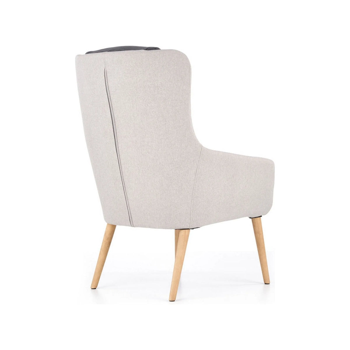 Fotoliu PURIO, gri/stejar, stofa/lemn, 67x75x103 cm