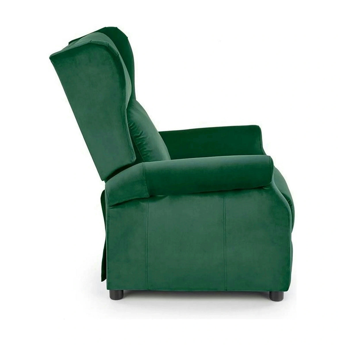 Fotoliu rabatabil AGUSTIN 2, verde inchis/negru, stofa/plastic, 75x92/160x107/83 cm
