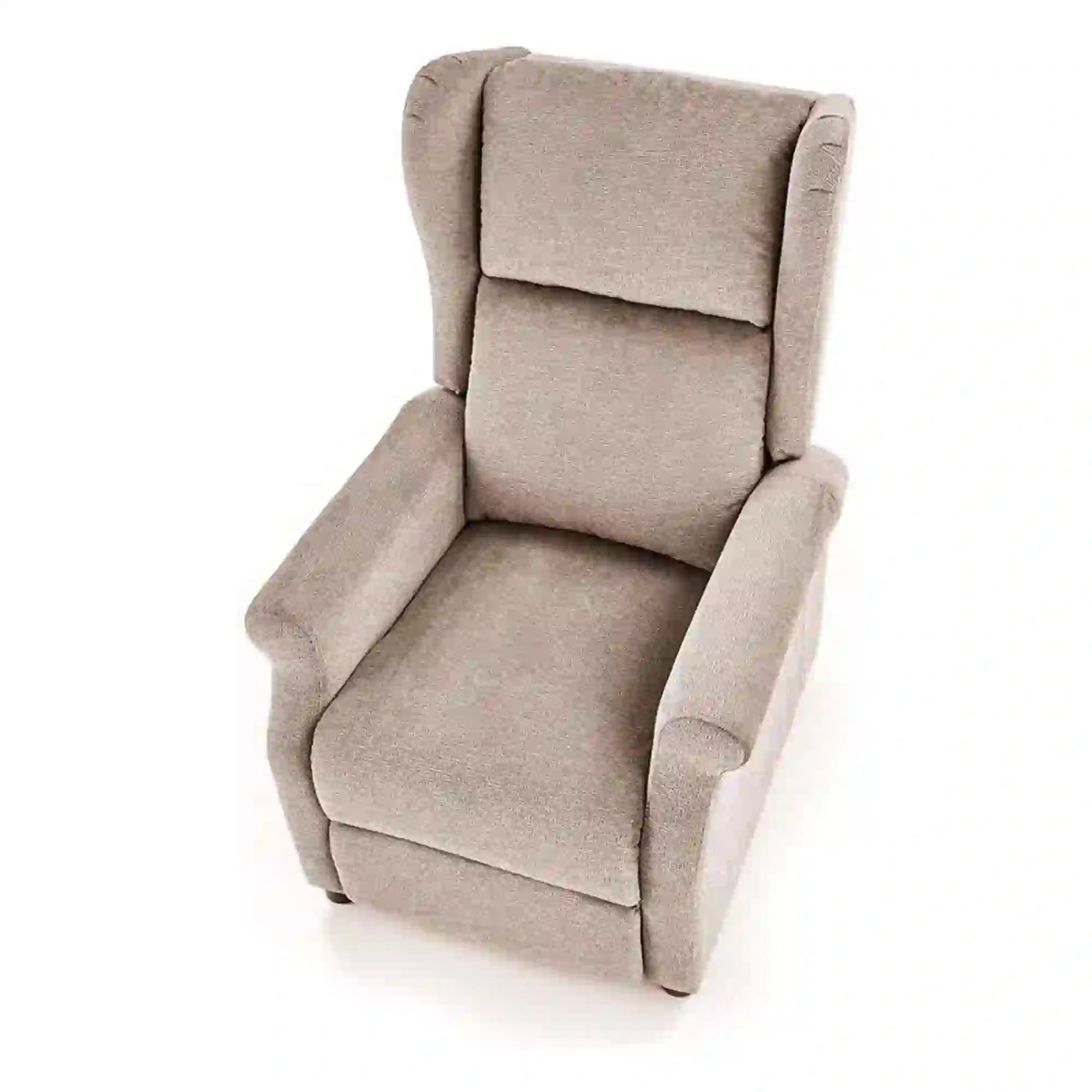 Fotoliu rabatabil AGUSTIN M, bej/maro, stofa/plastic, 75x92/160x83/107 cm