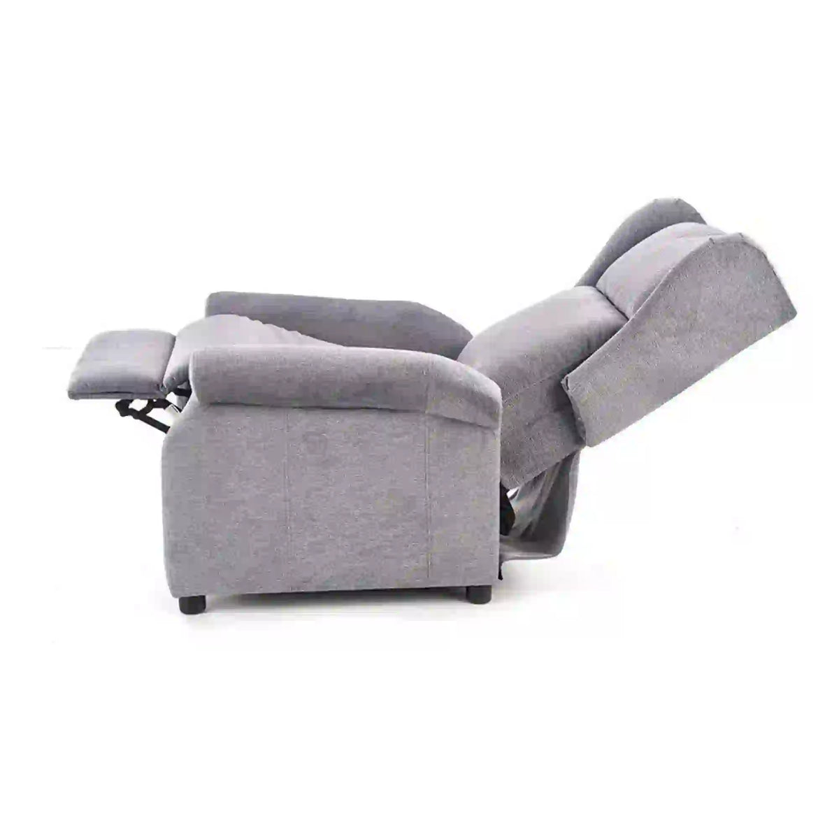 Fotoliu rabatabil AGUSTIN M, gri/negru, stofa/plastic, 75x92/160x83/107 cm