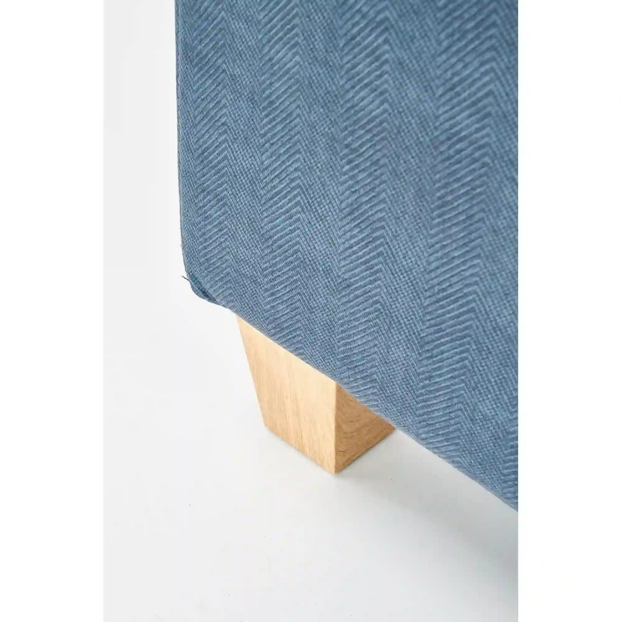 Fotoliu rabatabil BARD, albastru inchis/stejar, stofa/lemn, 90x90/158x76/102 cm