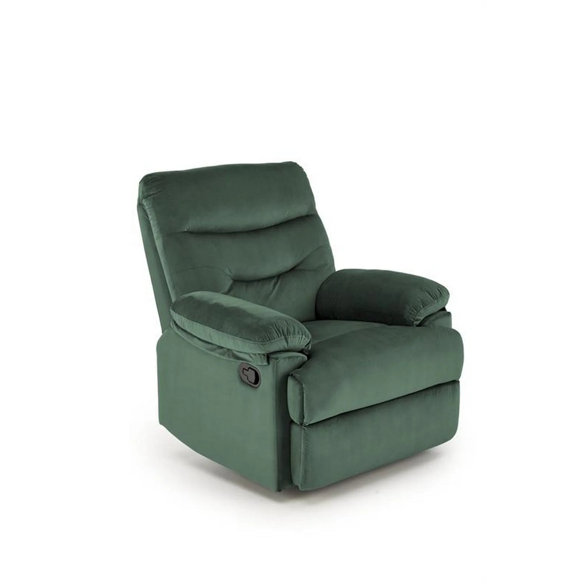Fotoliu rabatabil DRAGER, verde inchis/negru, stofa catifelata/metal, 88x90/160x105 cm
