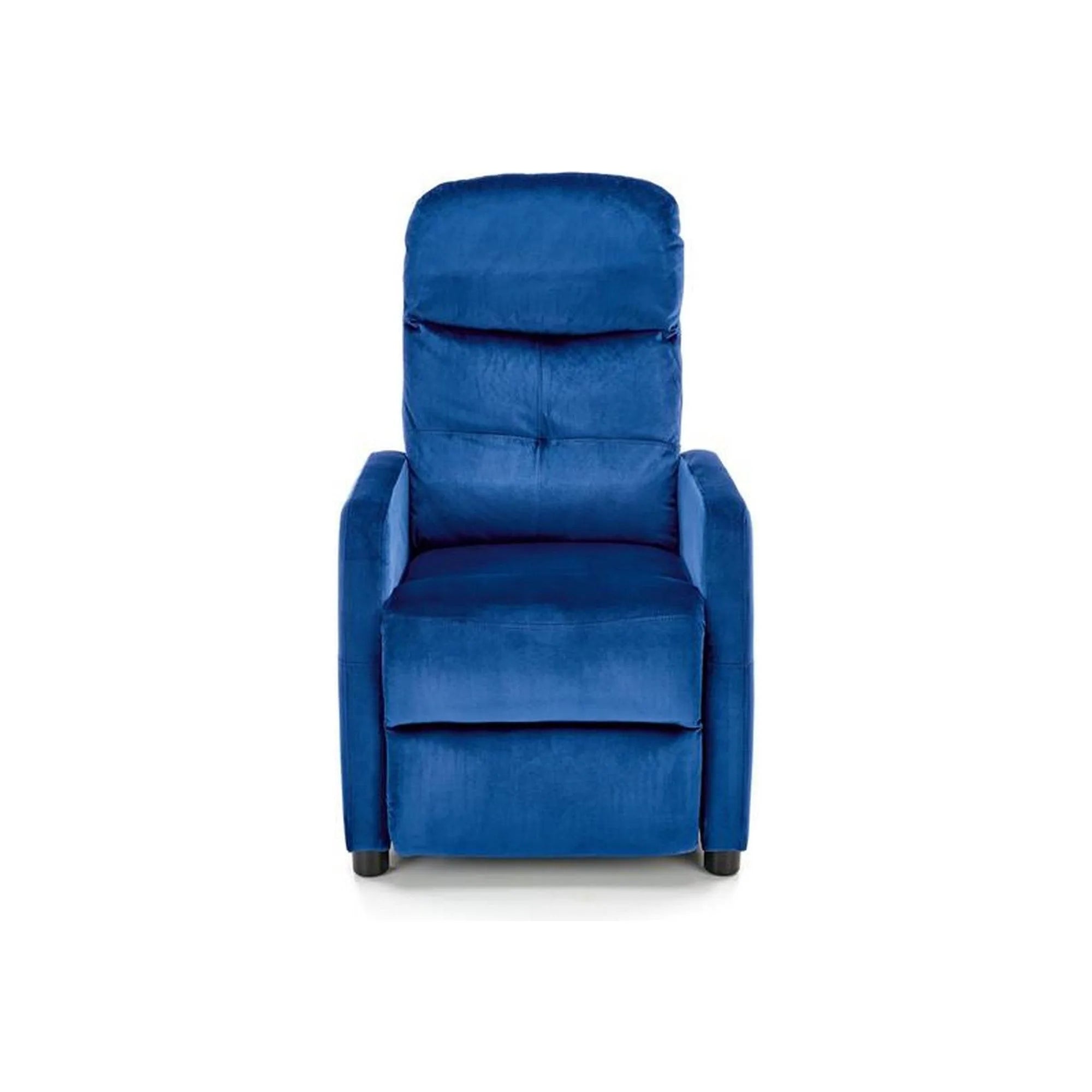 Fotoliu rabatabil FELIPE 2, albastru inchis, stofa catifelata, 64x84/135x103/76 cm