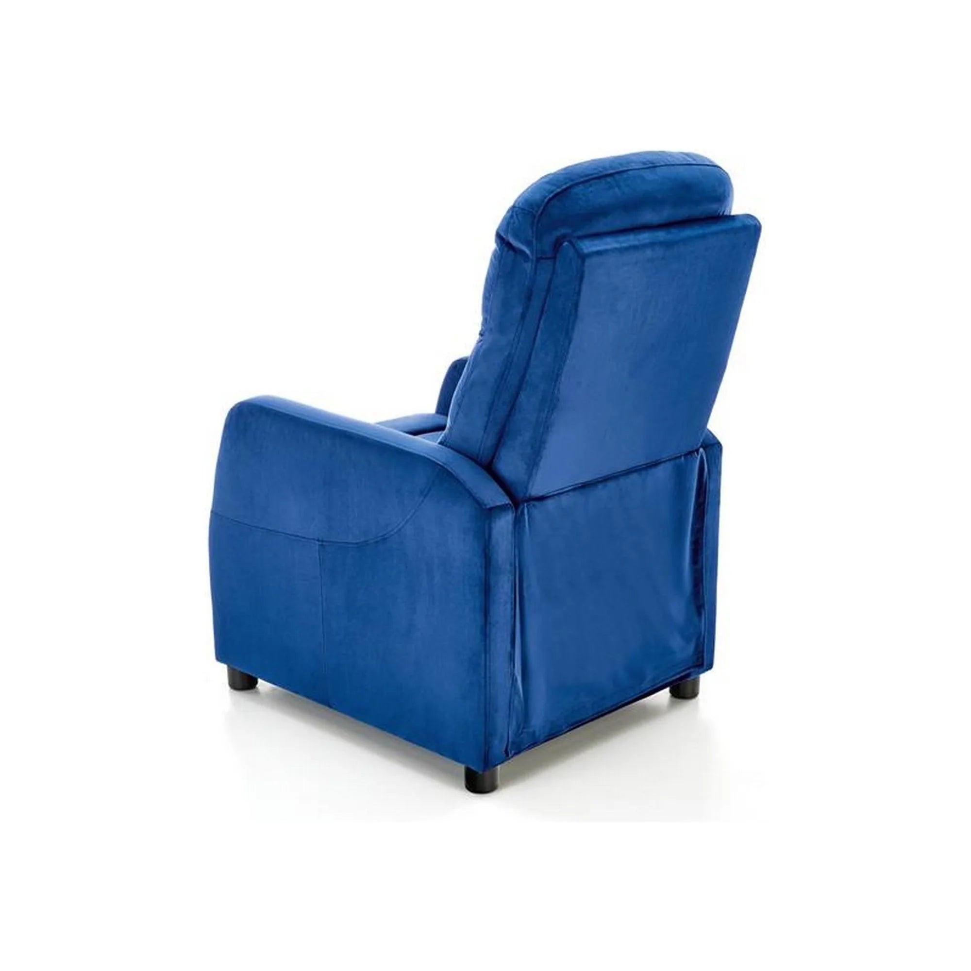 Fotoliu rabatabil FELIPE 2, albastru inchis, stofa catifelata, 64x84/135x103/76 cm