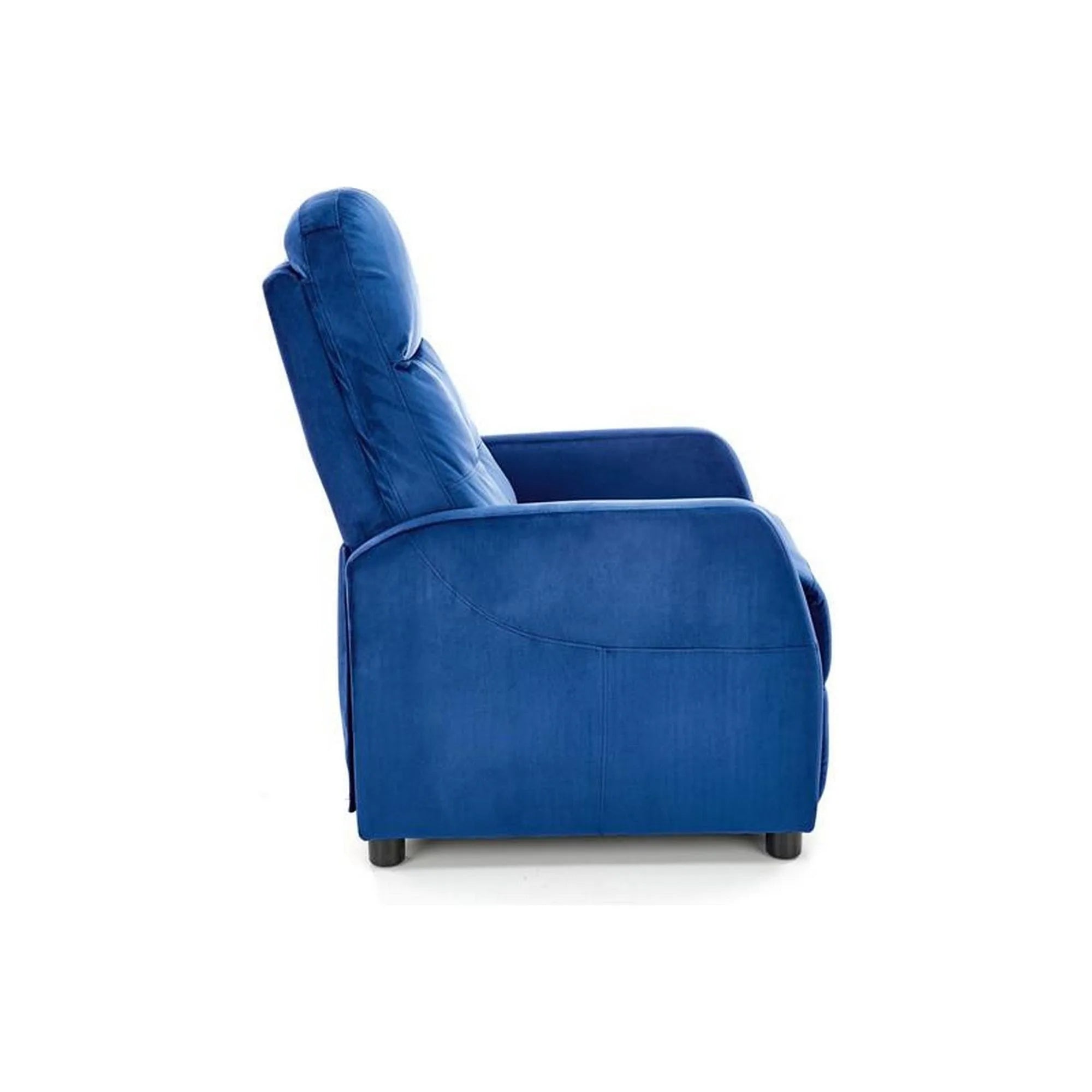 Fotoliu rabatabil FELIPE 2, albastru inchis, stofa catifelata, 64x84/135x103/76 cm
