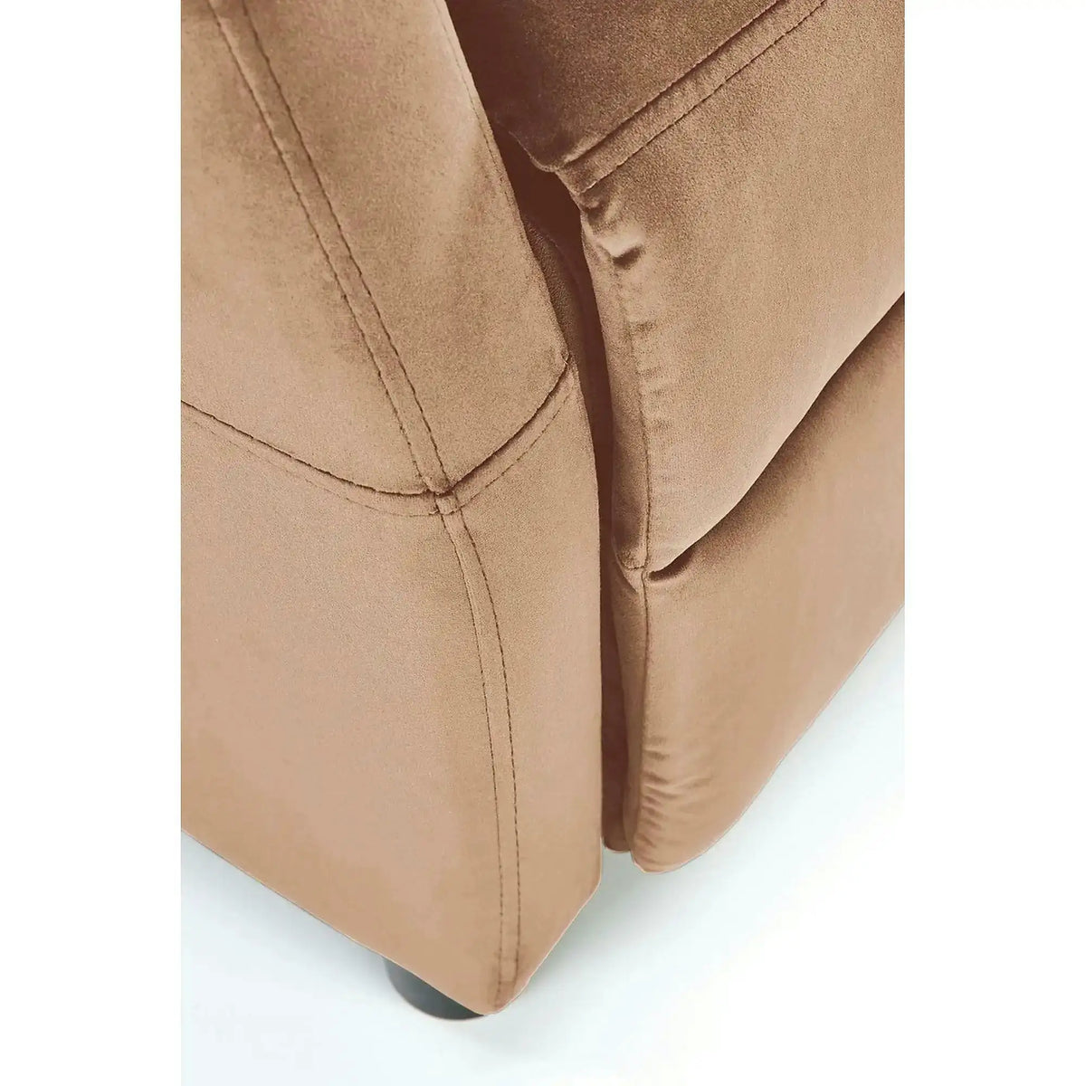 Fotoliu rabatabil FELIPE 2, bej/negru, stofa catifelata/plastic, 64x84/135x103/76 cm