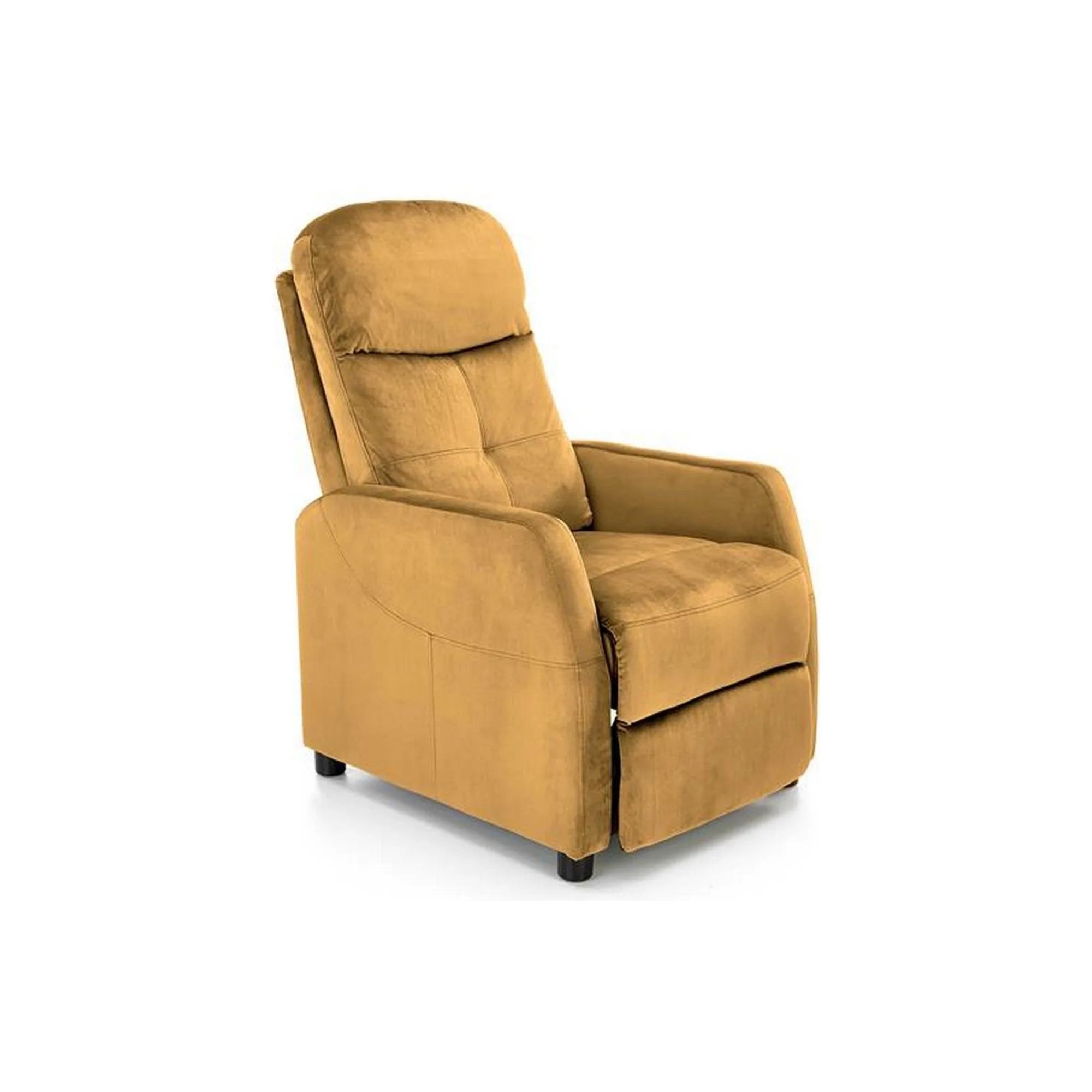 Fotoliu rabatabil Felipe 2, galben mustar, stofa catifelata, 64x84/135x76/103 cm