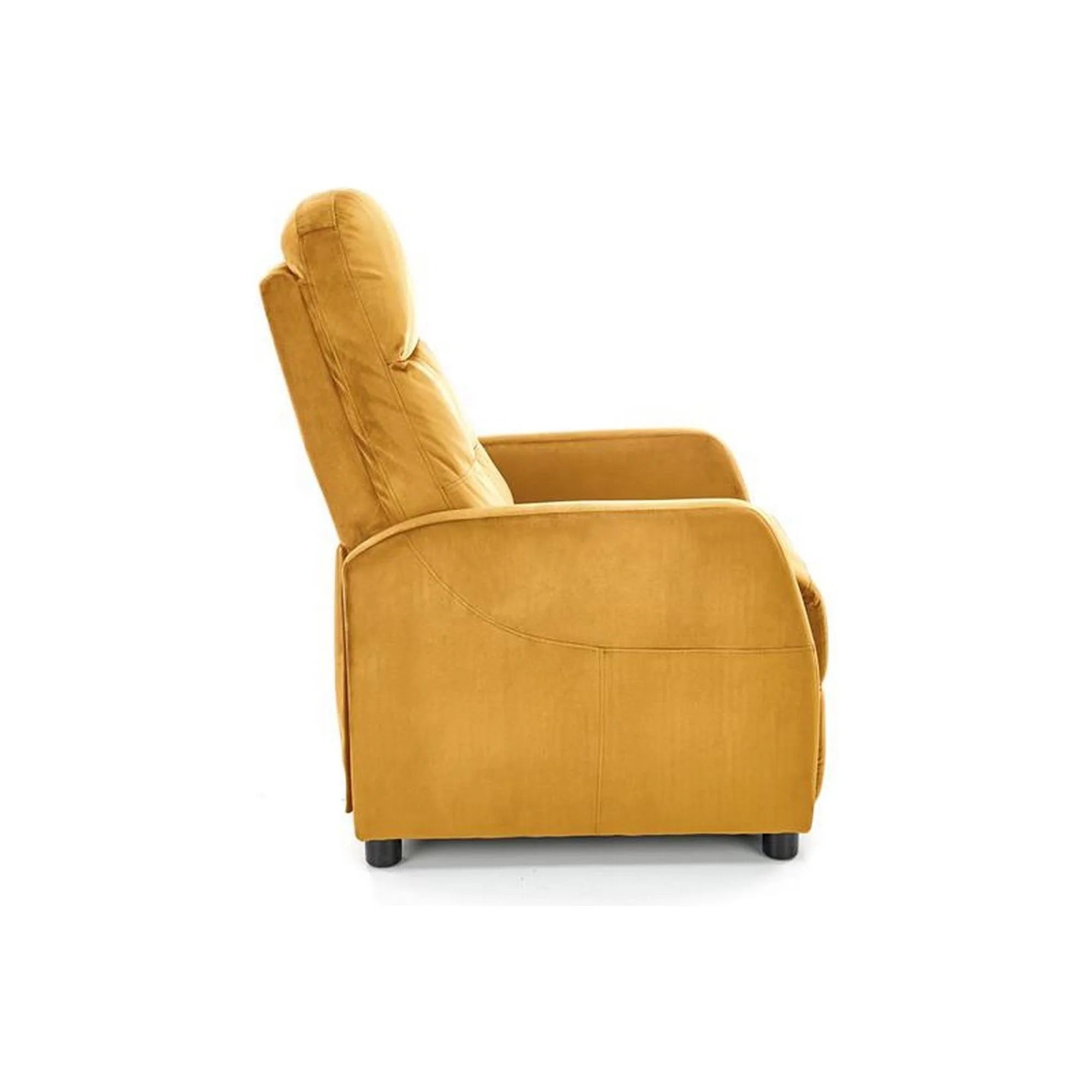 Fotoliu rabatabil Felipe 2, galben mustar, stofa catifelata, 64x84/135x76/103 cm