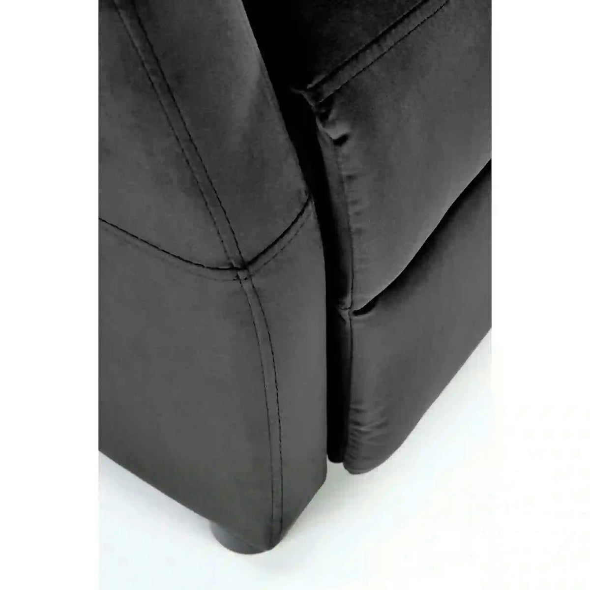 Fotoliu rabatabil FELIPE 2, negru, stofa catifelata/plastic, 64x84/135x103/76 cm