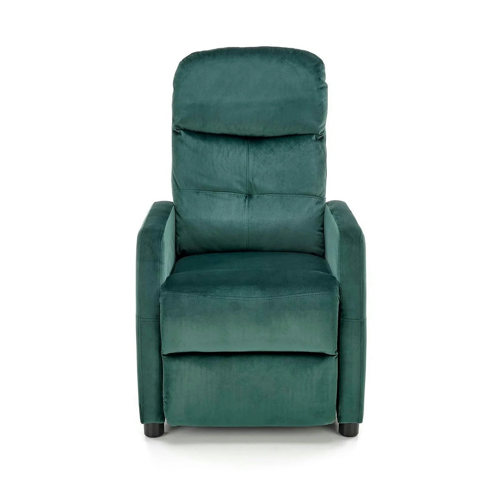 Fotoliu rabatabil FELIPE 2, verde inchis/negru, stofa catifelata/plastic, 64x84/135x103/76 cm
