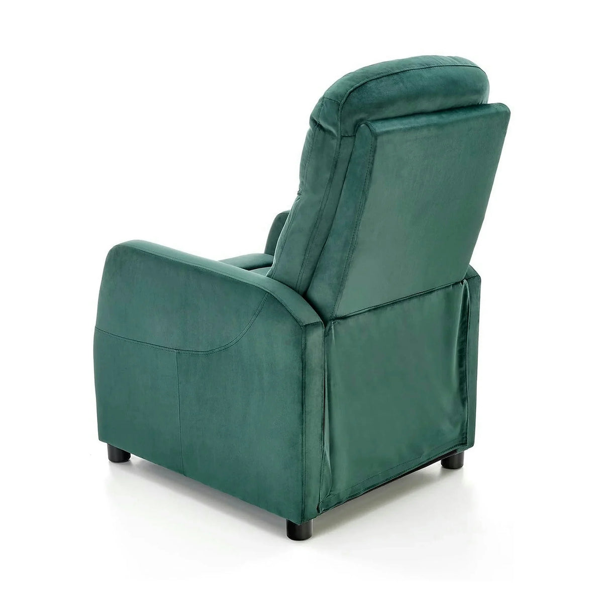 Fotoliu rabatabil FELIPE 2, verde inchis/negru, stofa catifelata/plastic, 64x84/135x103/76 cm
