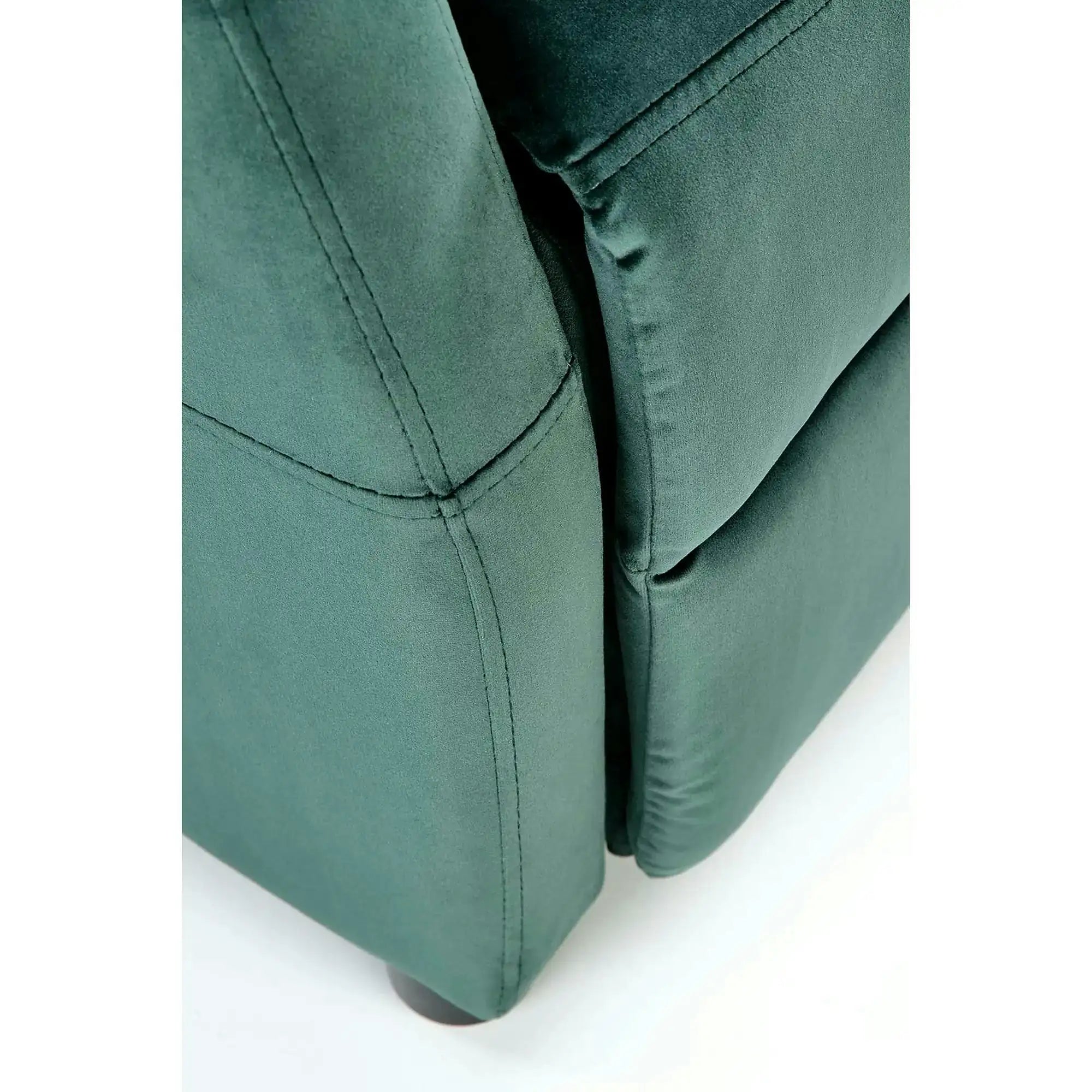 Fotoliu rabatabil FELIPE 2, verde inchis/negru, stofa catifelata/plastic, 64x84/135x103/76 cm