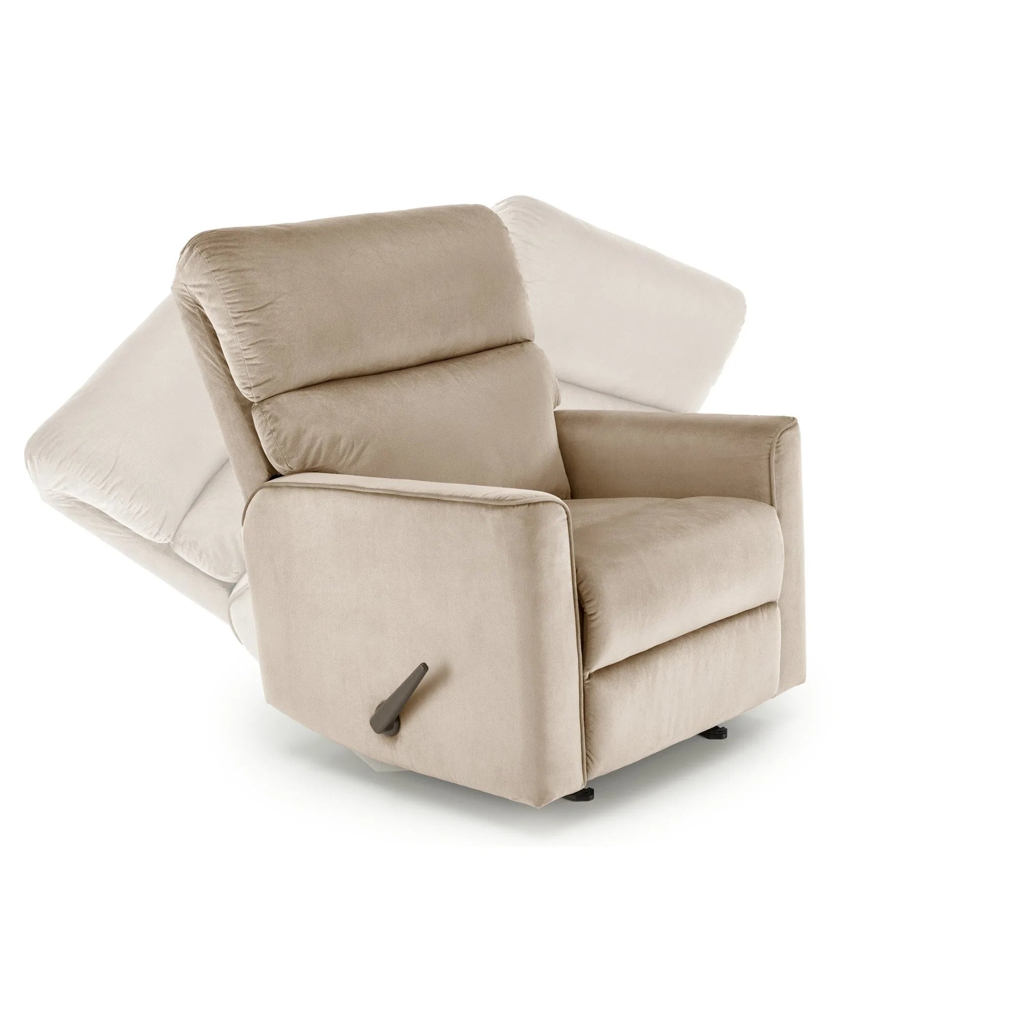 Fotoliu rabatabil KARIM, bej/negru, stofa clasica/metal, 85x100/167x103 cm