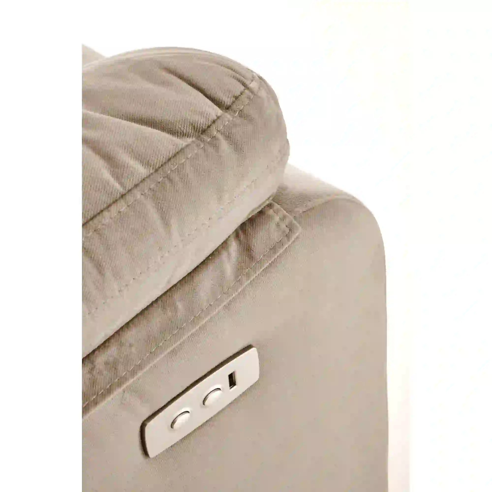 Fotoliu rabatabil LORIS, bej, stofa clasica/metal, 85x95/162x105 cm