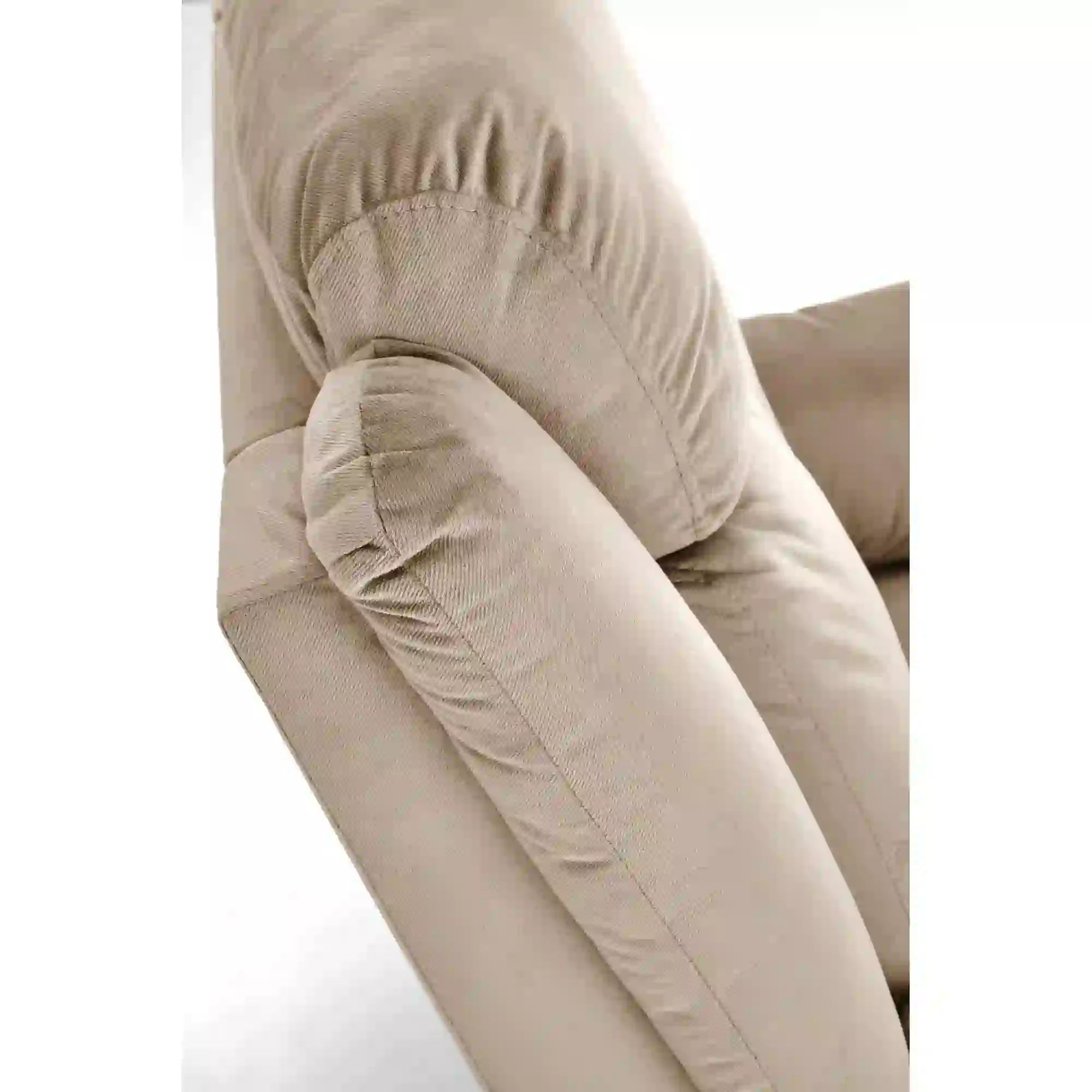 Fotoliu rabatabil LORIS, bej, stofa clasica/metal, 85x95/162x105 cm