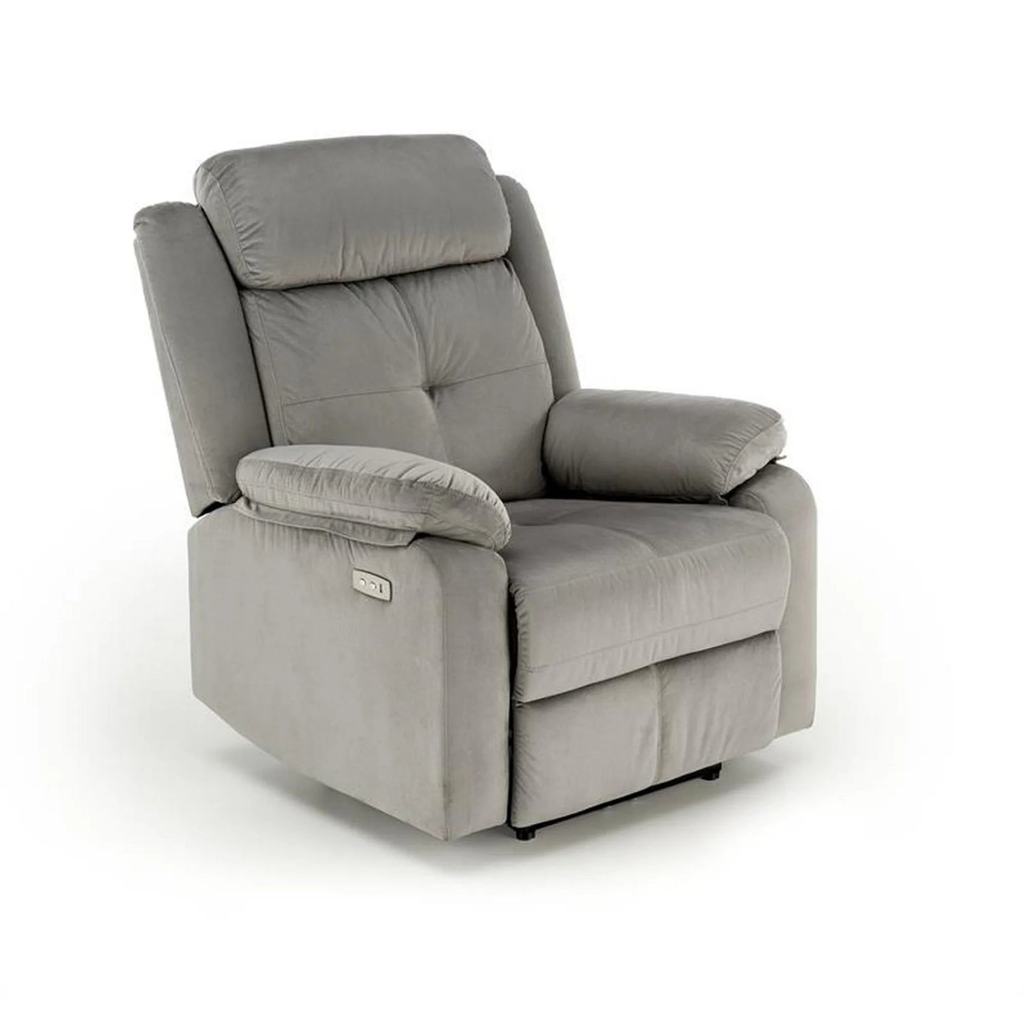 Fotoliu rabatabil LORIS, gri/negru, stofa clasica/metal, 85x95/162x105 cm