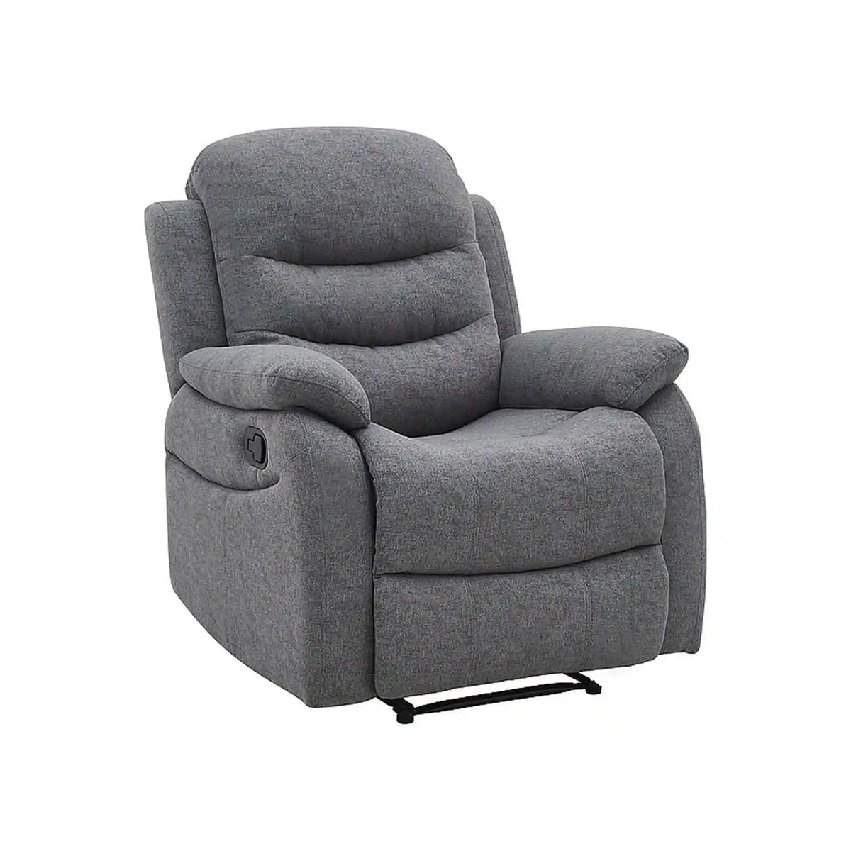 Fotoliu cu recliner NERON, gri/negru, stofa/metal, 72x80/160x101 cm
