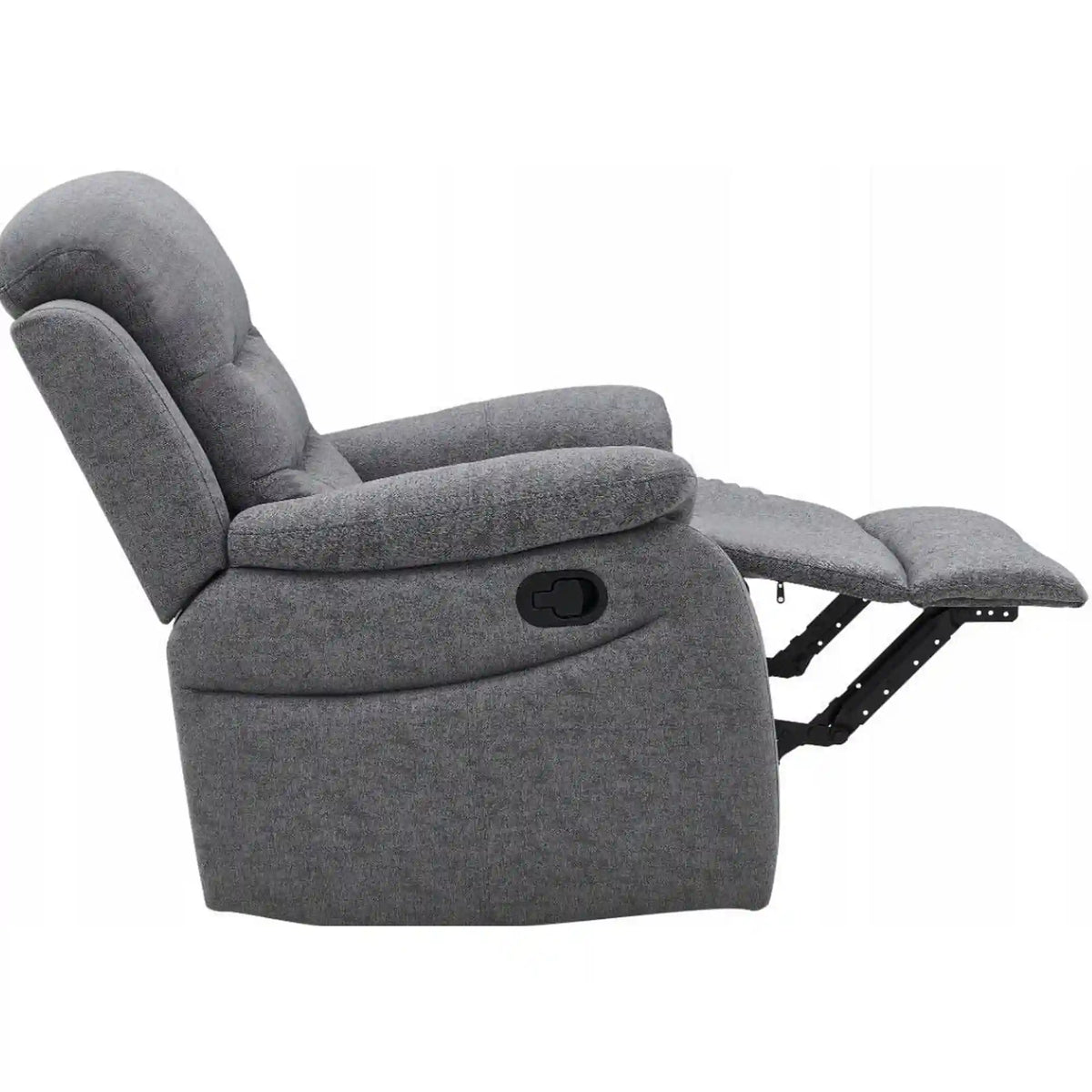 Fotoliu cu recliner NERON, gri/negru, stofa/metal, 72x80/160x101 cm