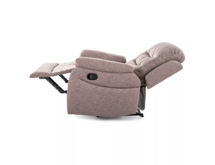 Fotoliu rabatabil NERON, maro/negru, stofa/metal, 72x80/160x101 cm