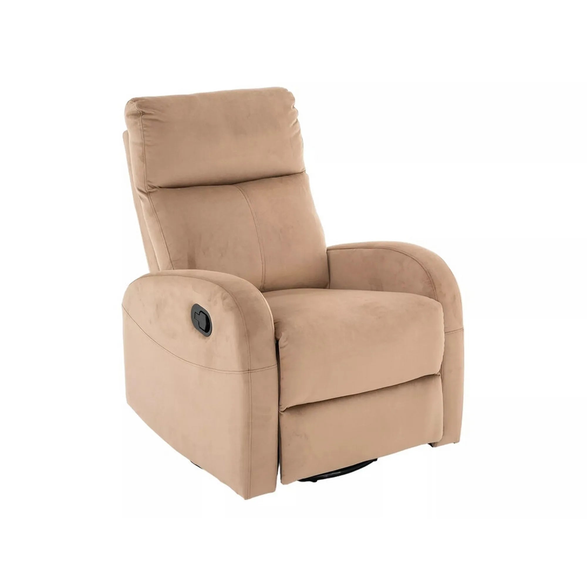 Fotoliu rabatabil OLIMP, bej, stofa catifelata/metal, 72x80/160x101 cm