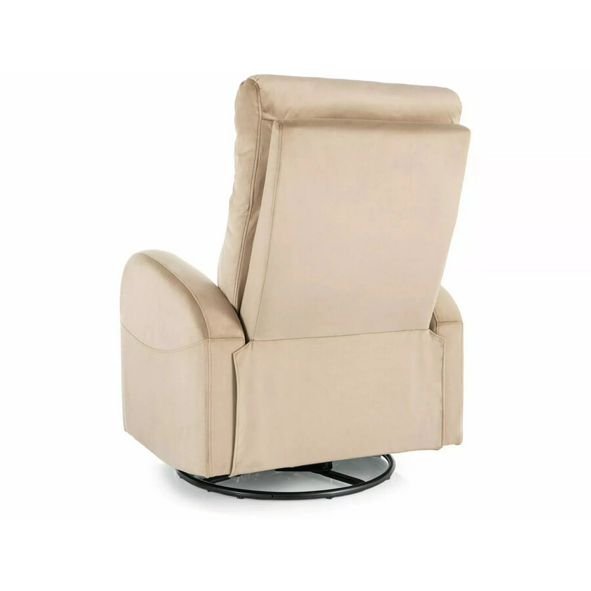 Fotoliu rabatabil OLIMP, bej, stofa catifelata/metal, 72x80/160x101 cm