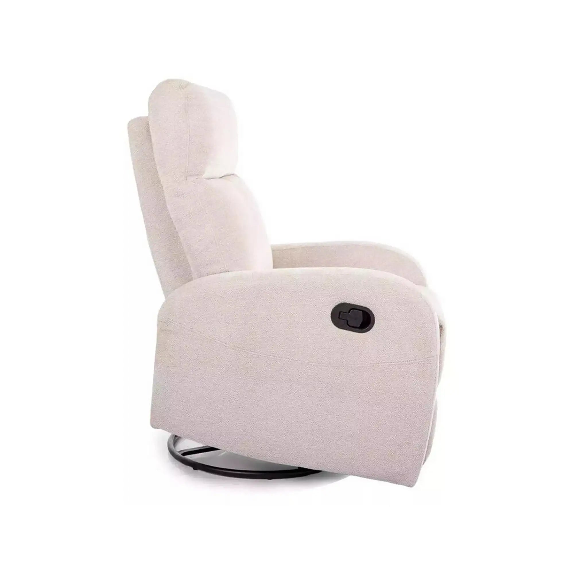 Fotoliu rabatabil OLIMP, bej, stofa clasica/metal, 72x80/160x101 cm