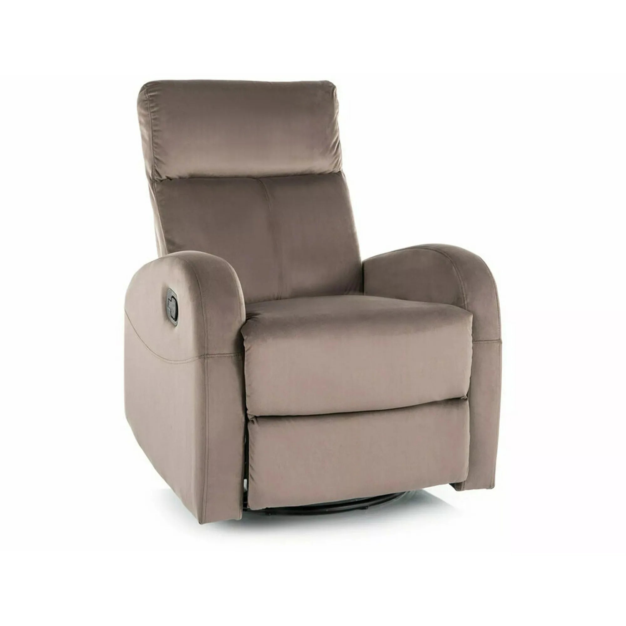 Fotoliu rabatabil OLIMP, cappuccino, stofa catifelata/metal, 72x80/160x101 cm