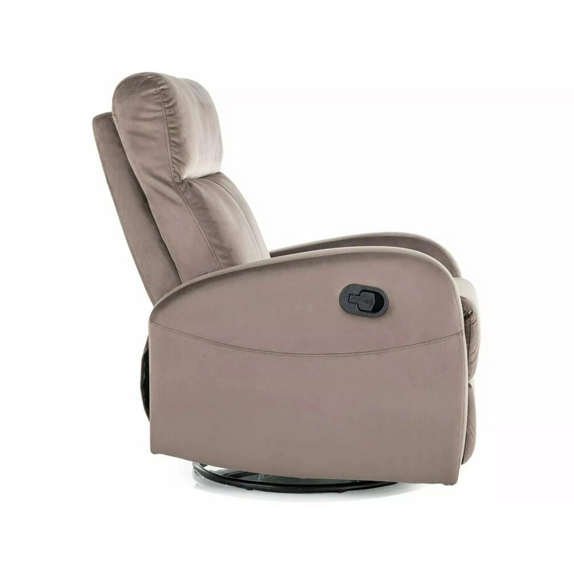 Fotoliu rabatabil OLIMP, cappuccino, stofa catifelata/metal, 72x80/160x101 cm