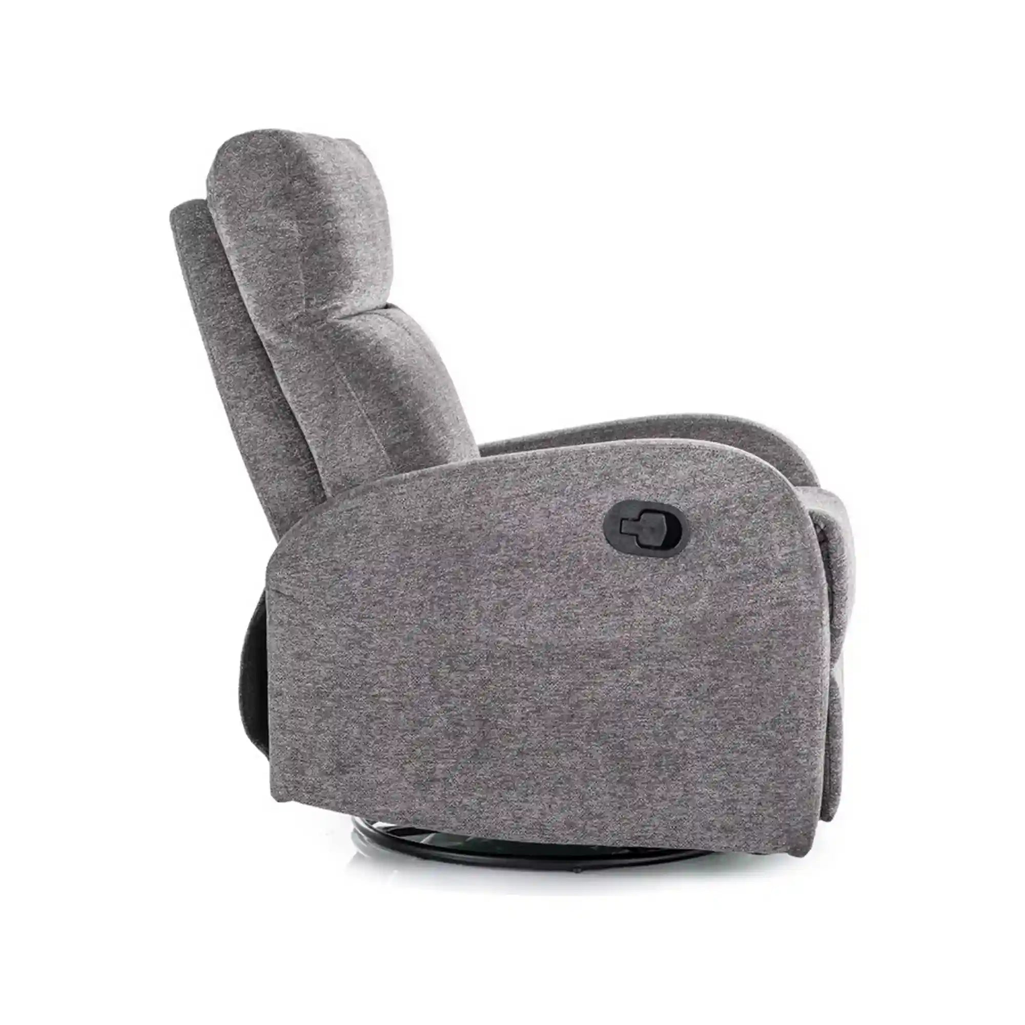 Fotoliu rabatabil OLIMP, gri, stofa clasica/metal, 72x80/160x101 cm