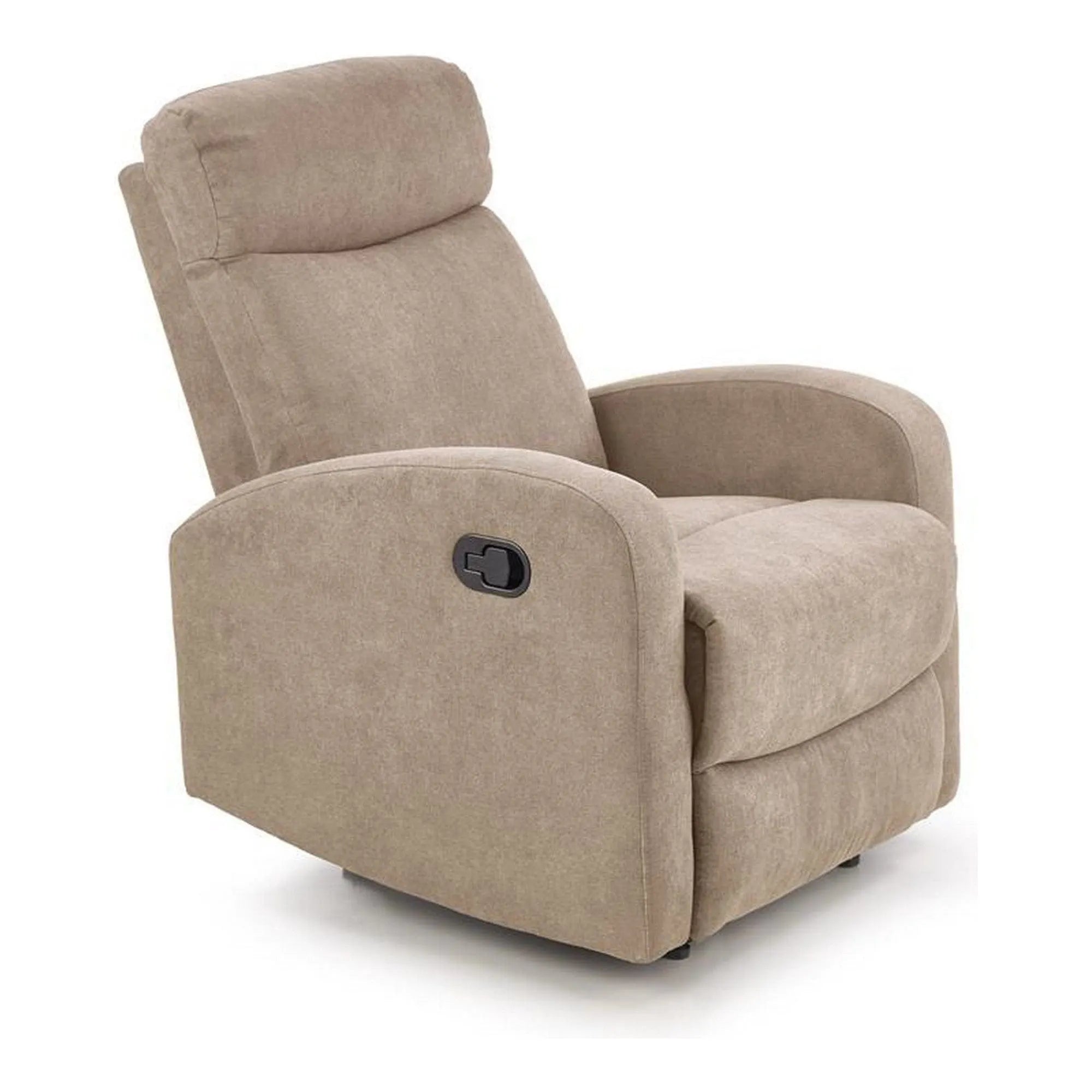 Fotoliu rabatabil OSLO 1S, bej/negru, stofa/metal, 75x95/158x79/100 cm