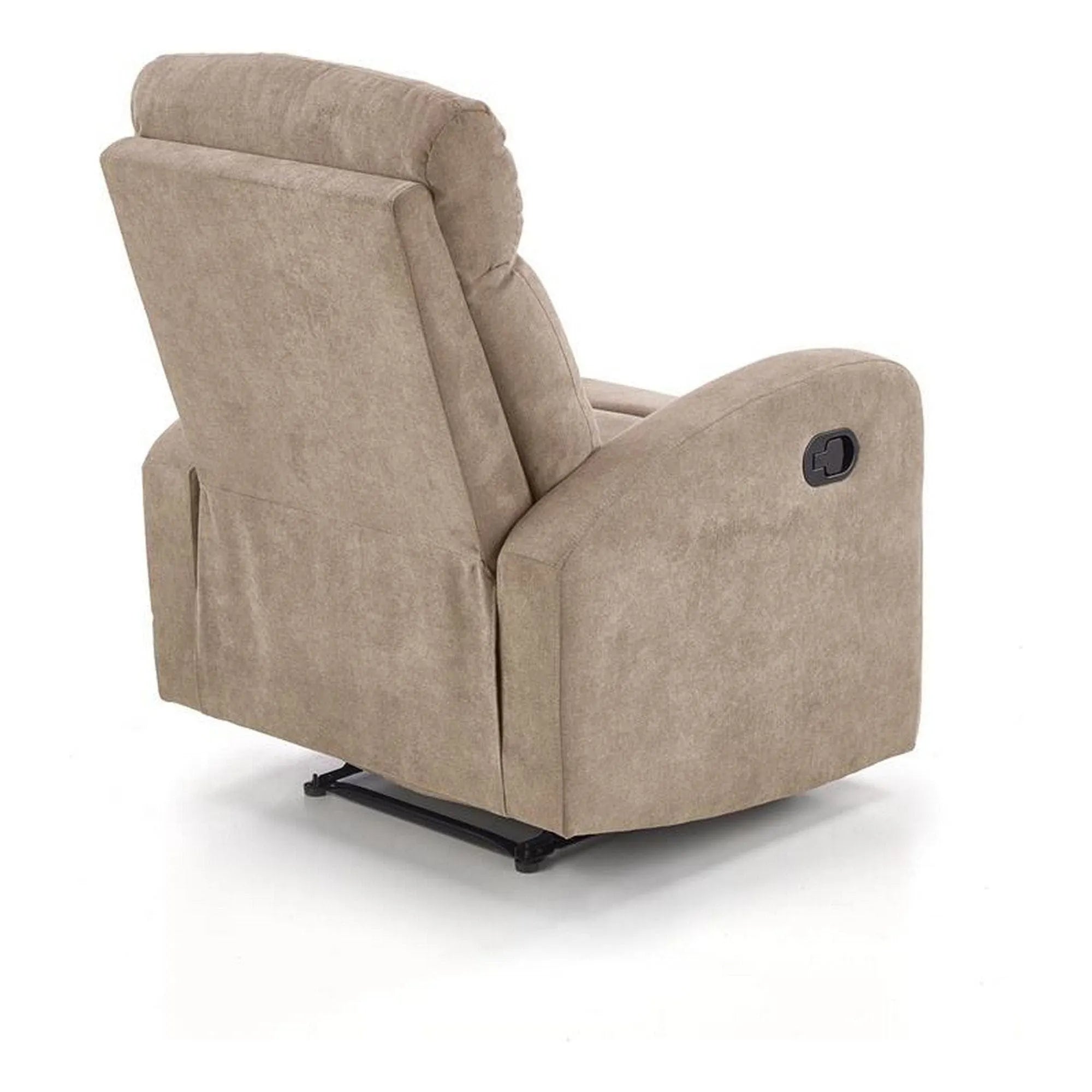 Fotoliu rabatabil OSLO 1S, bej/negru, stofa/metal, 75x95/158x79/100 cm