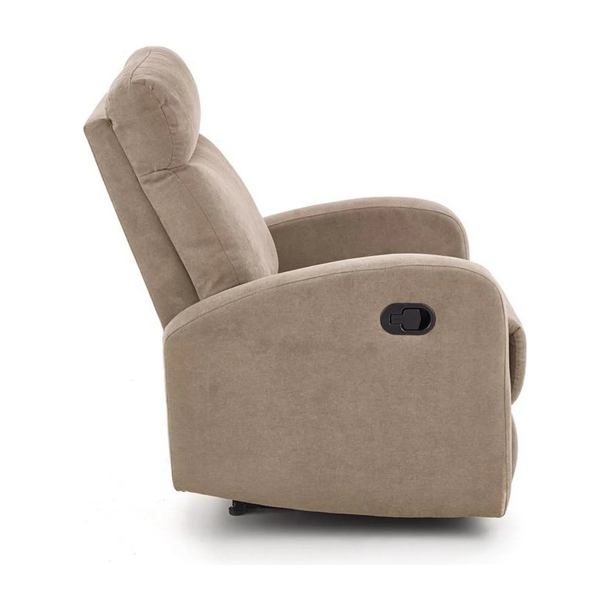 Fotoliu rabatabil OSLO 1S, bej/negru, stofa/metal, 75x95/158x79/100 cm