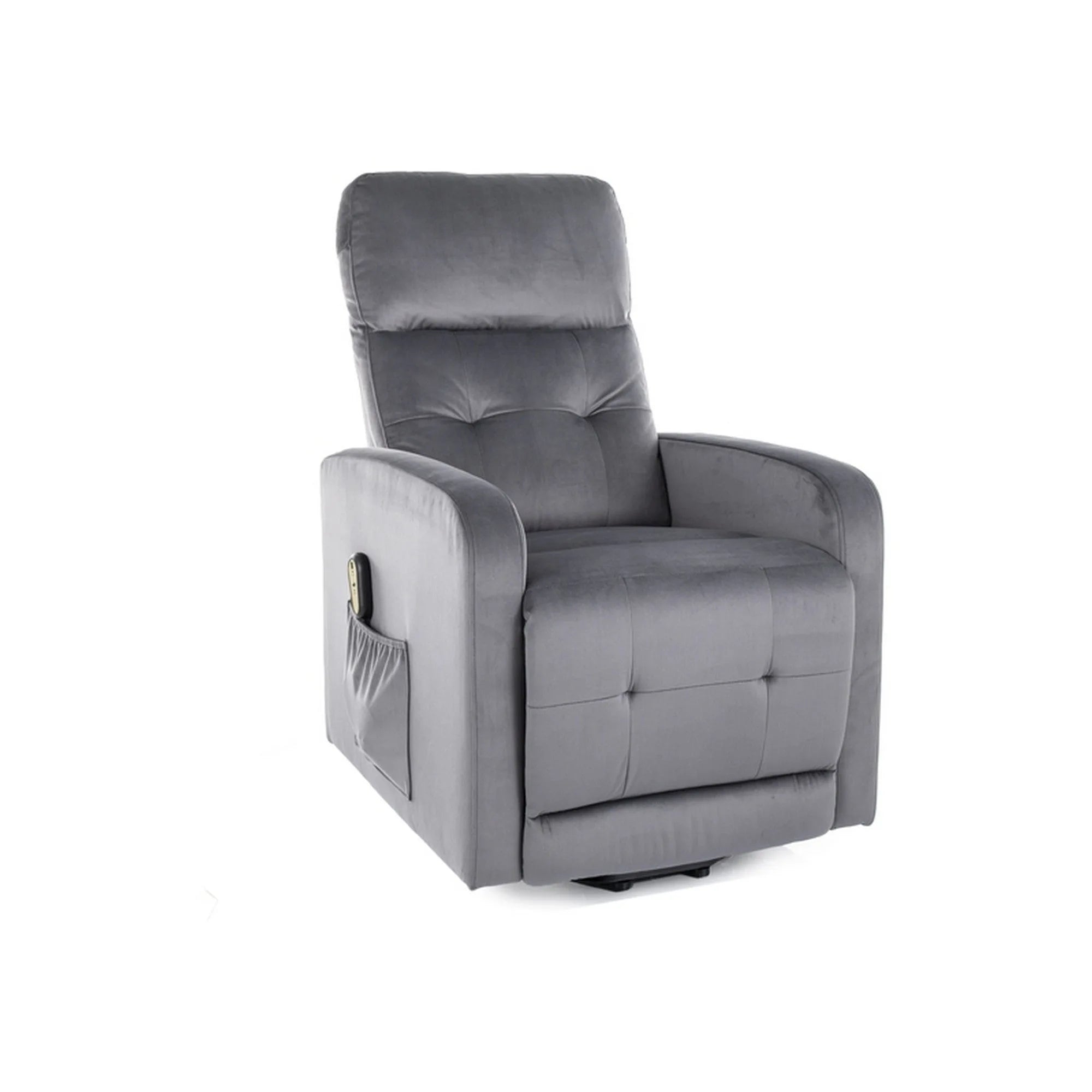 Fotoliu rabatabil OTUS II, stofa catifelata gri - Bluvel 14, 66x92/144x100 cm