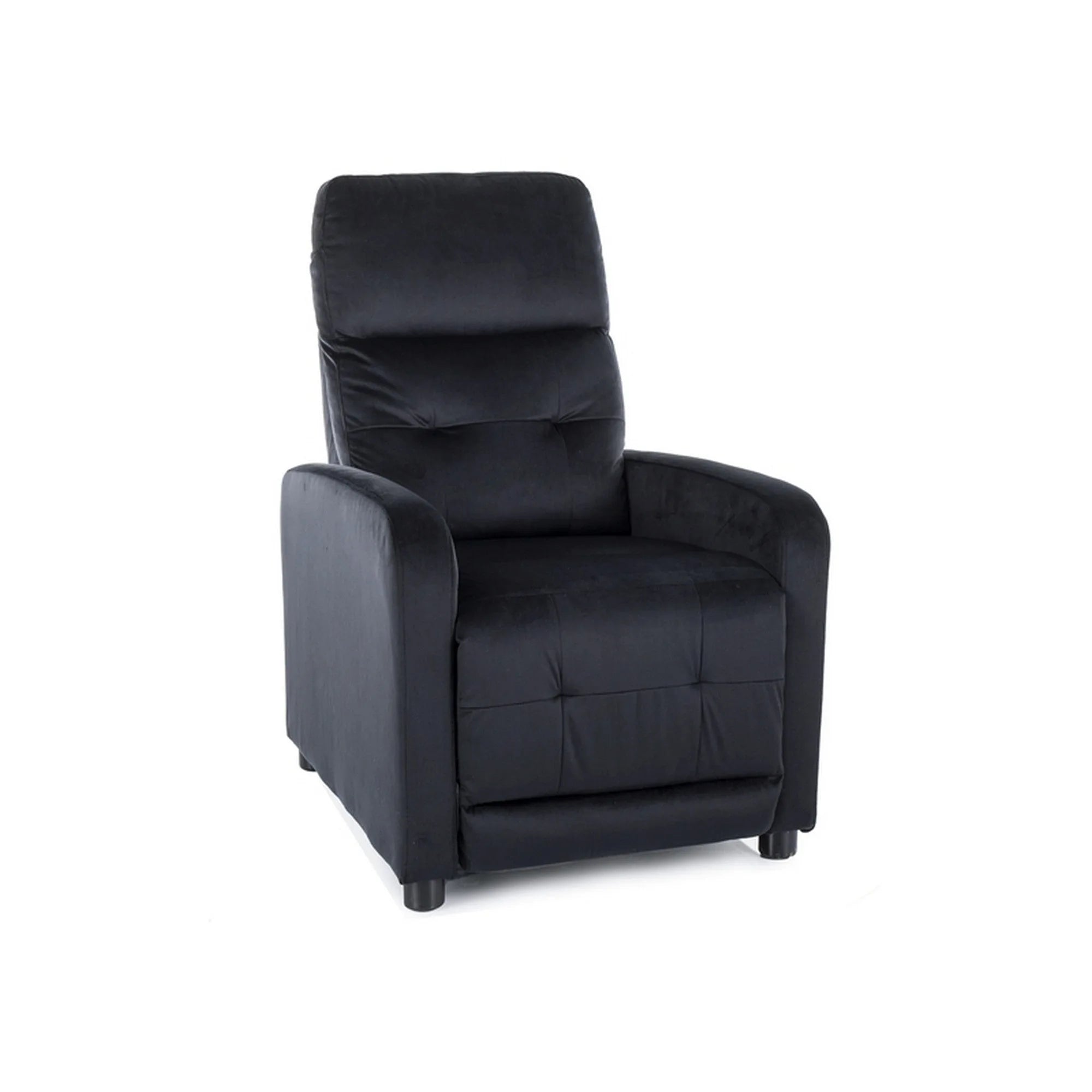 Fotoliu rabatabil OTUS, stofa catifelata negru - Bluvel 19, 66x92/144x100 cm