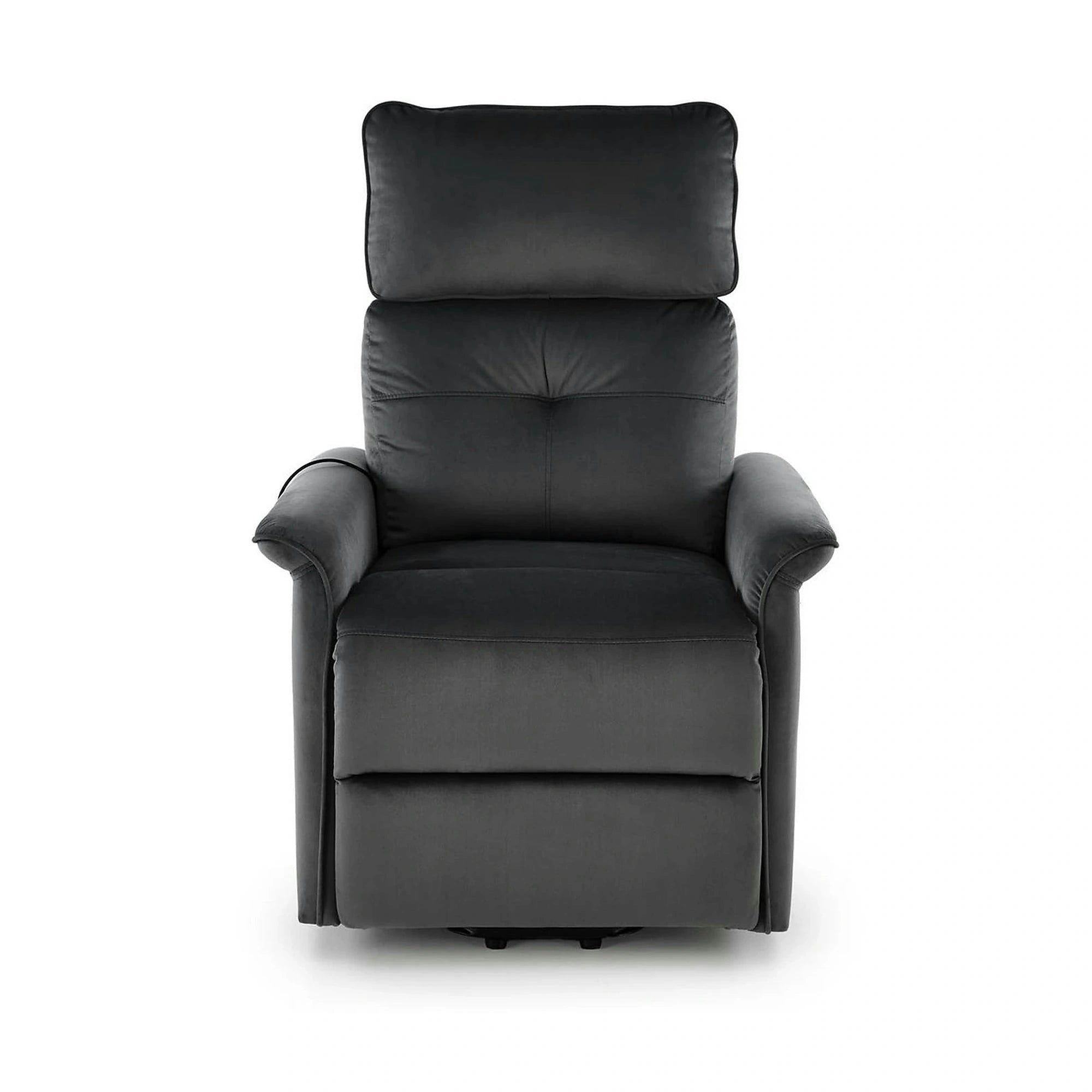 Fotoliu rabatabil SEMIR 2, stofa catifelata negru - Bluvel 19, 80x108/90x90/160 cm