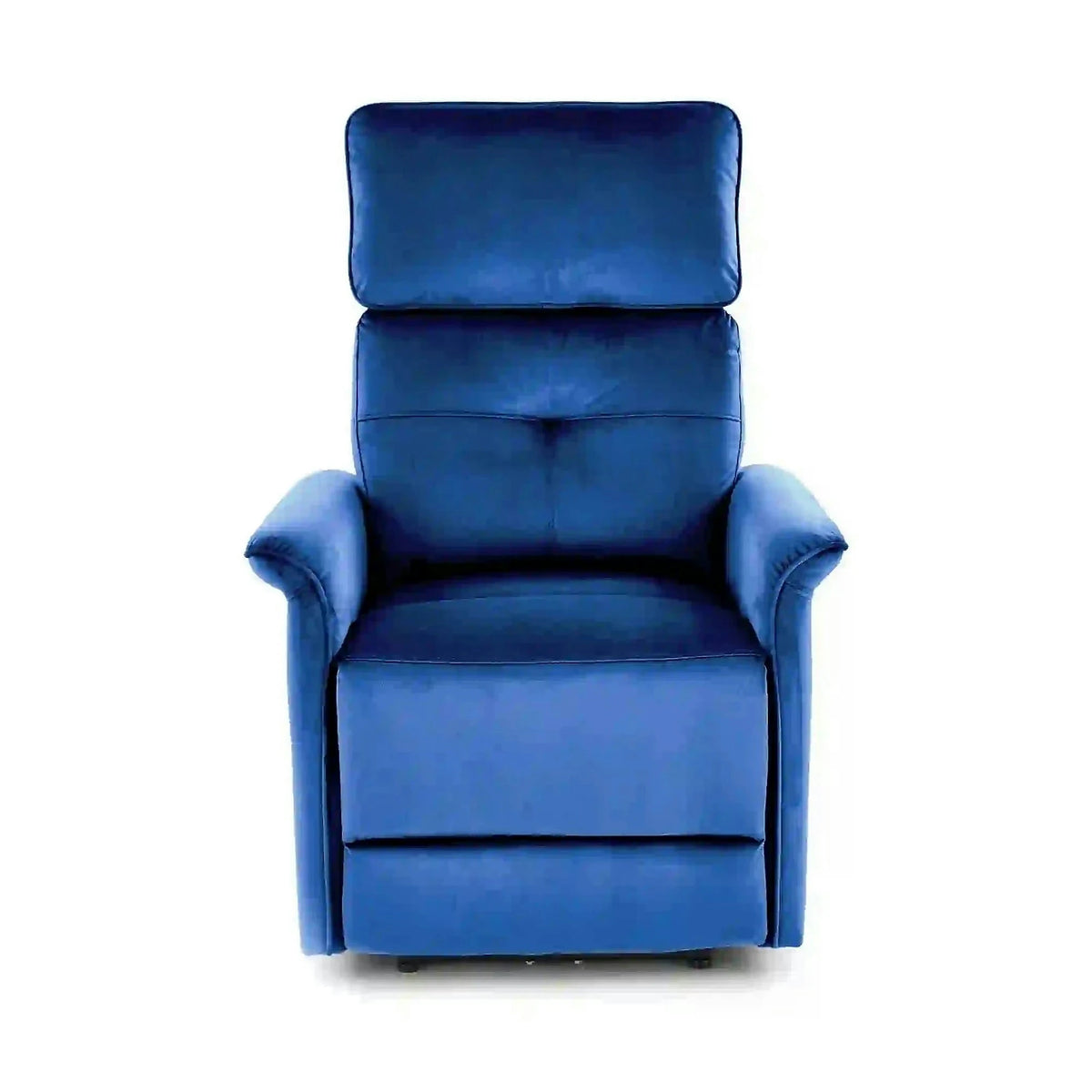 Fotoliu rabatabil SEMIR, albastru/negru, stofa catifelata/metal, 80x90/170x92/108 cm