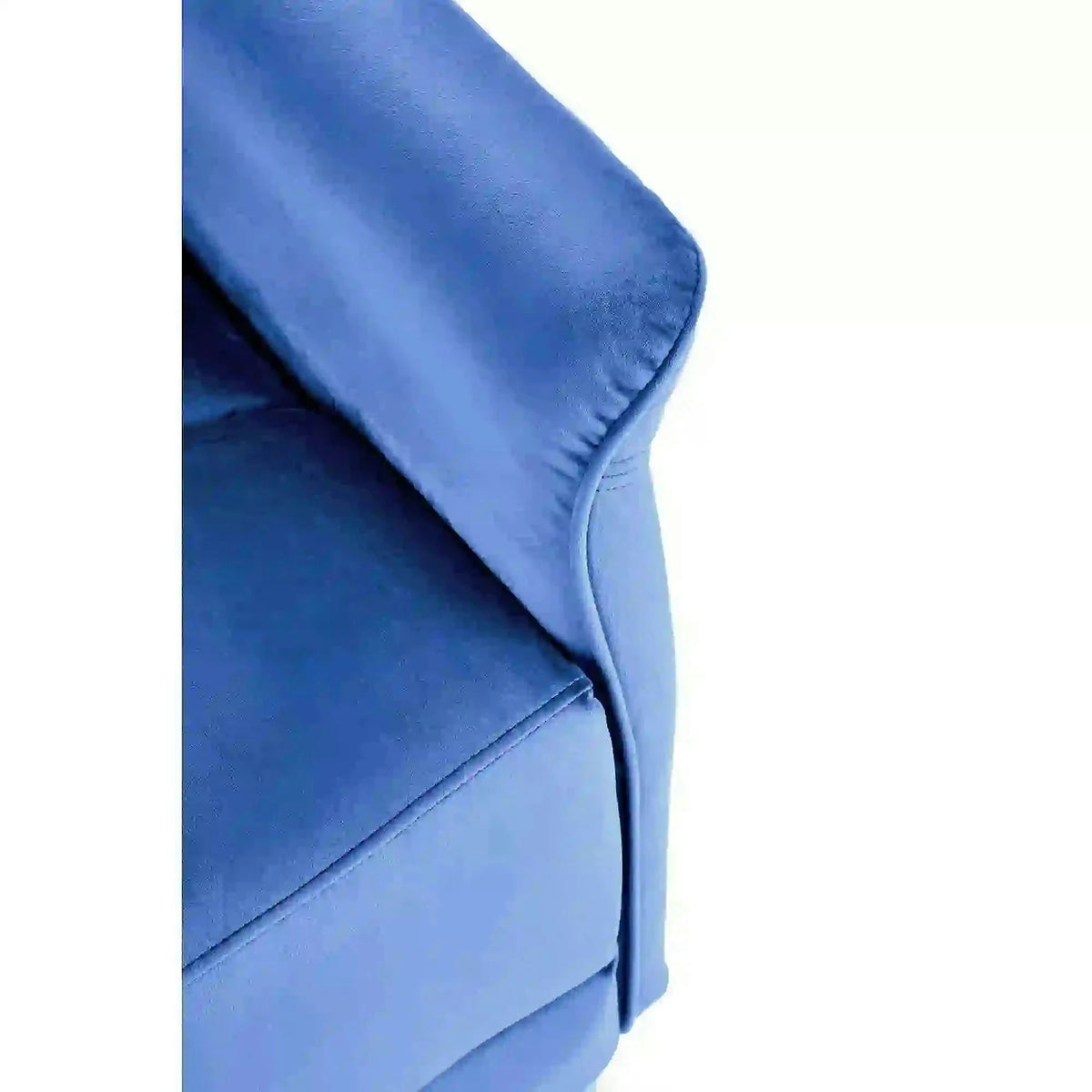 Fotoliu rabatabil SEMIR, albastru/negru, stofa catifelata/metal, 80x90/170x92/108 cm