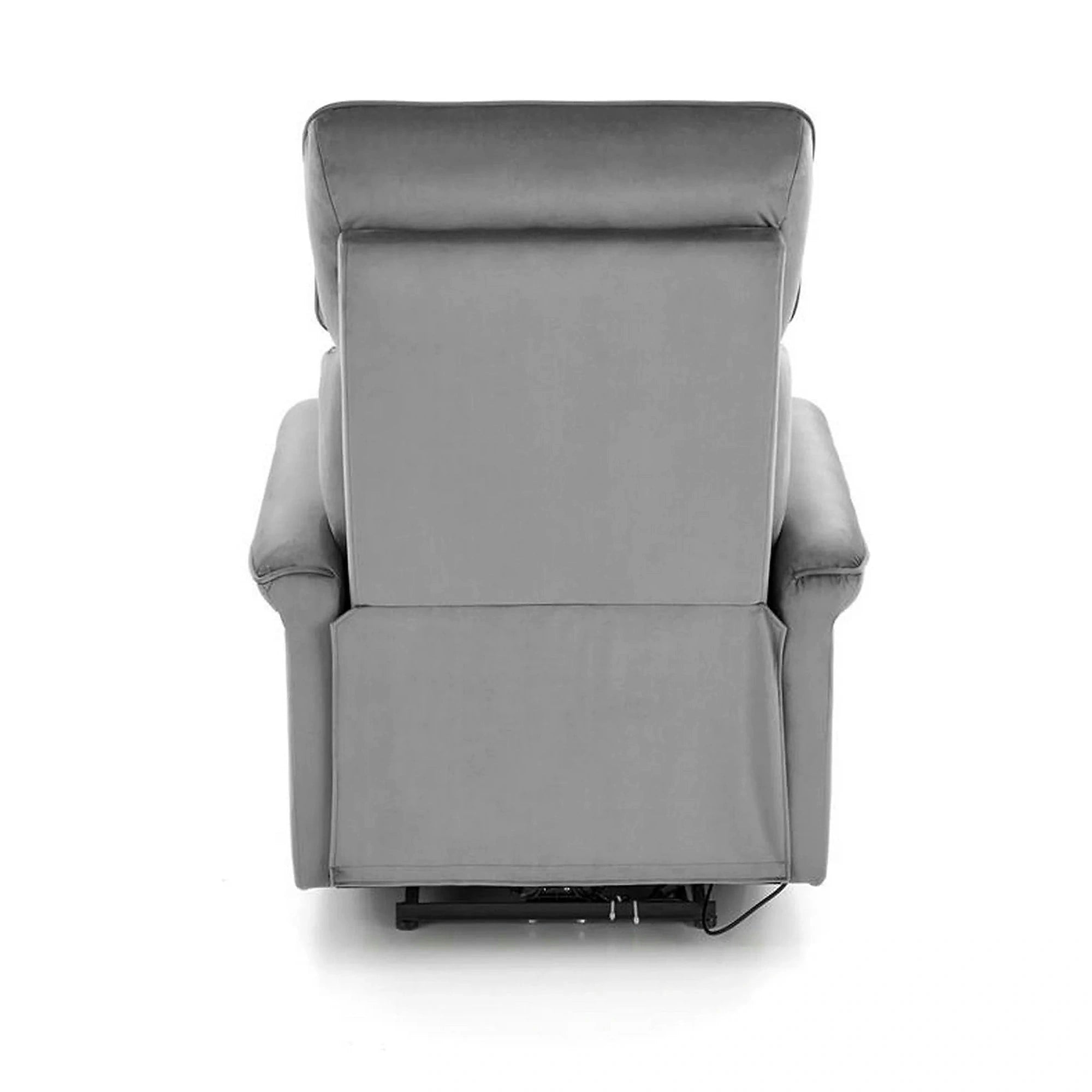 Fotoliu rabatabil SEMIR, gri/negru, stofa catifelata/metal, 80x90/170x92/108 cm