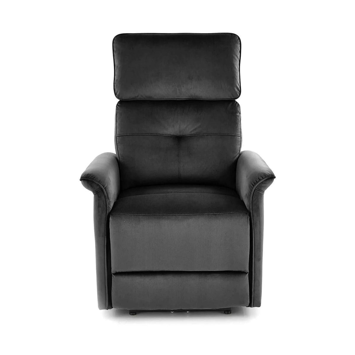 Fotoliu rabatabil SEMIR, negru, stofa catifelata/metal, 80x90/170x92/108 cm