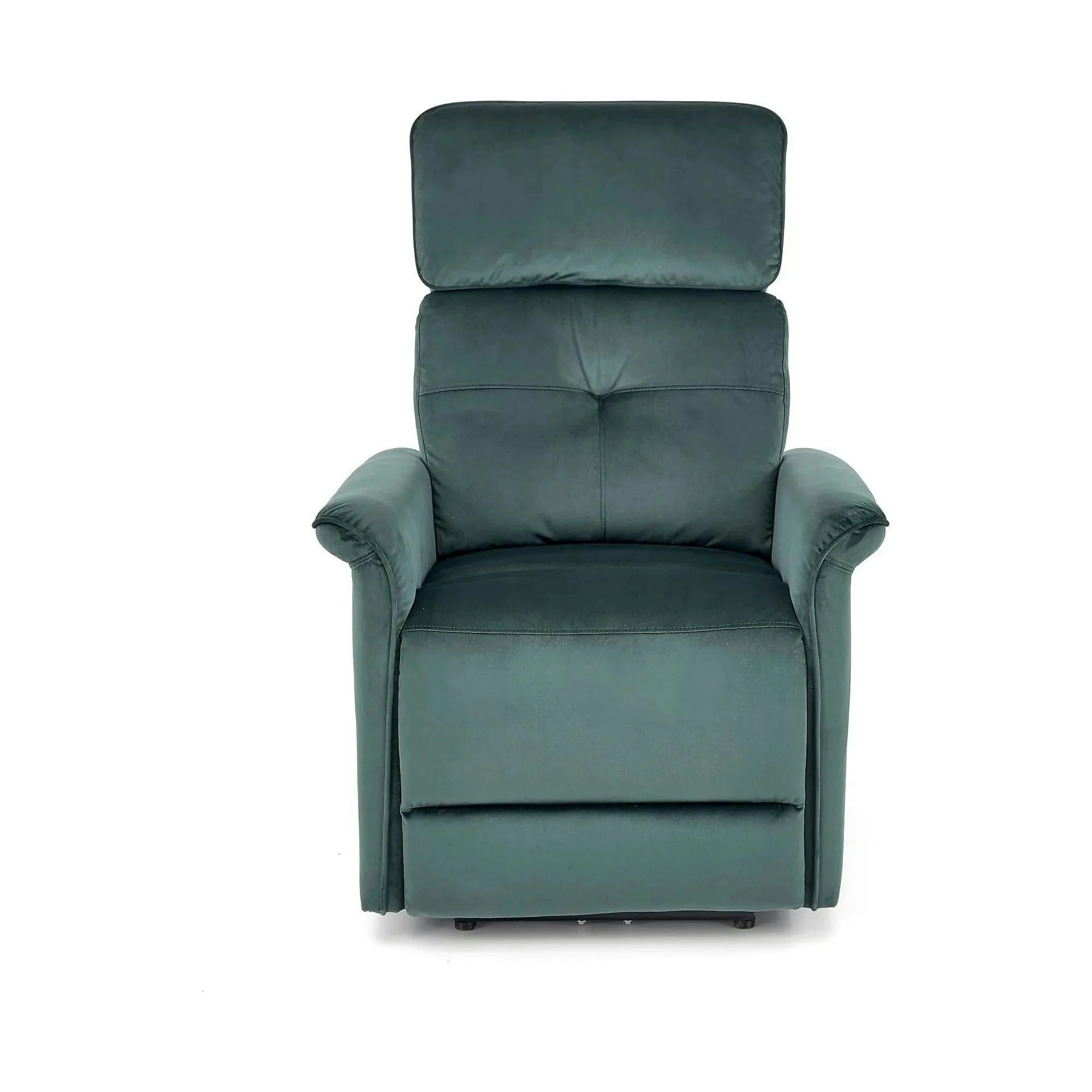 Fotoliu rabatabil SEMIR, verde inchis/negru, stofa catifelata/metal, 80x90/170x92/108 cm