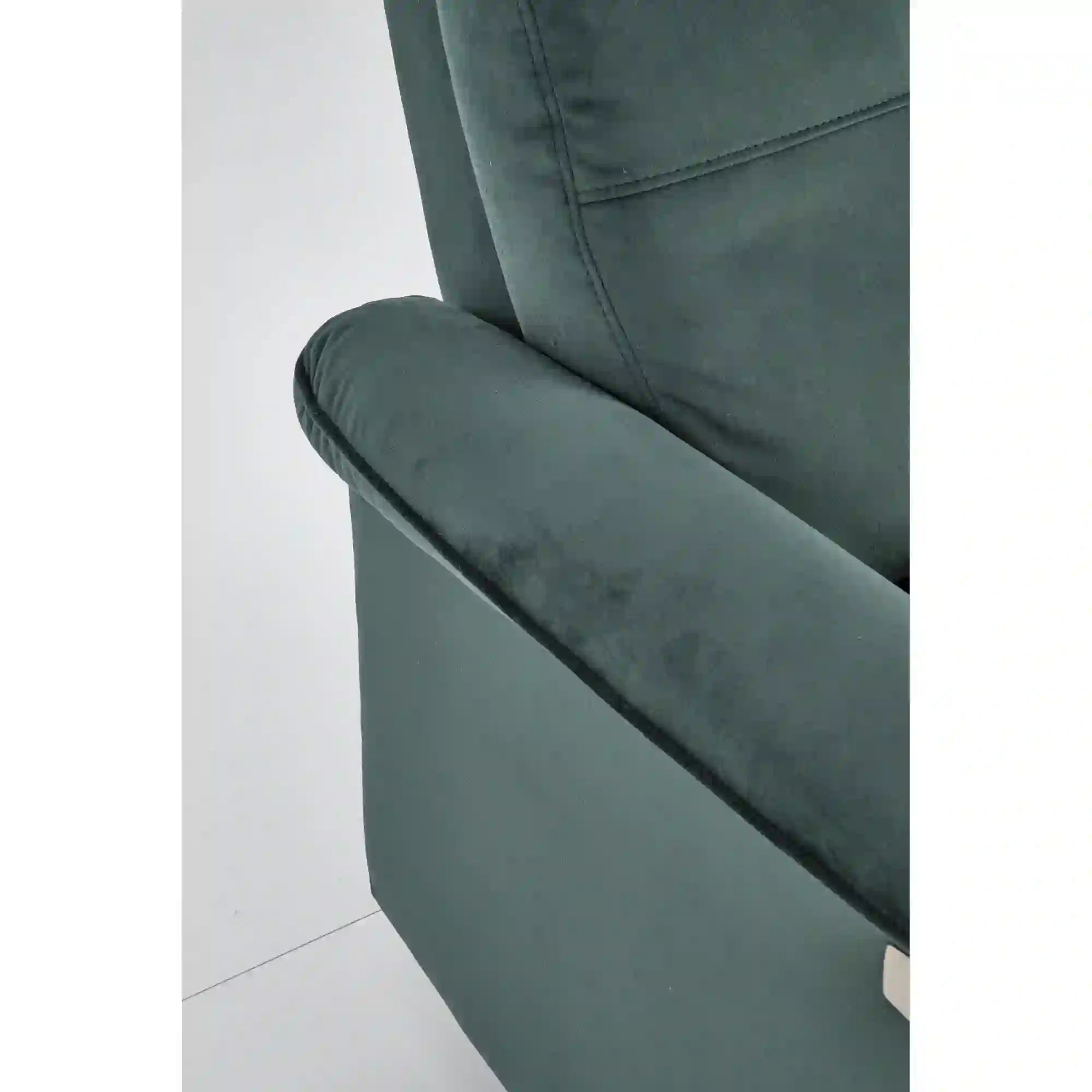 Fotoliu rabatabil SEMIR, verde inchis/negru, stofa catifelata/metal, 80x90/170x92/108 cm