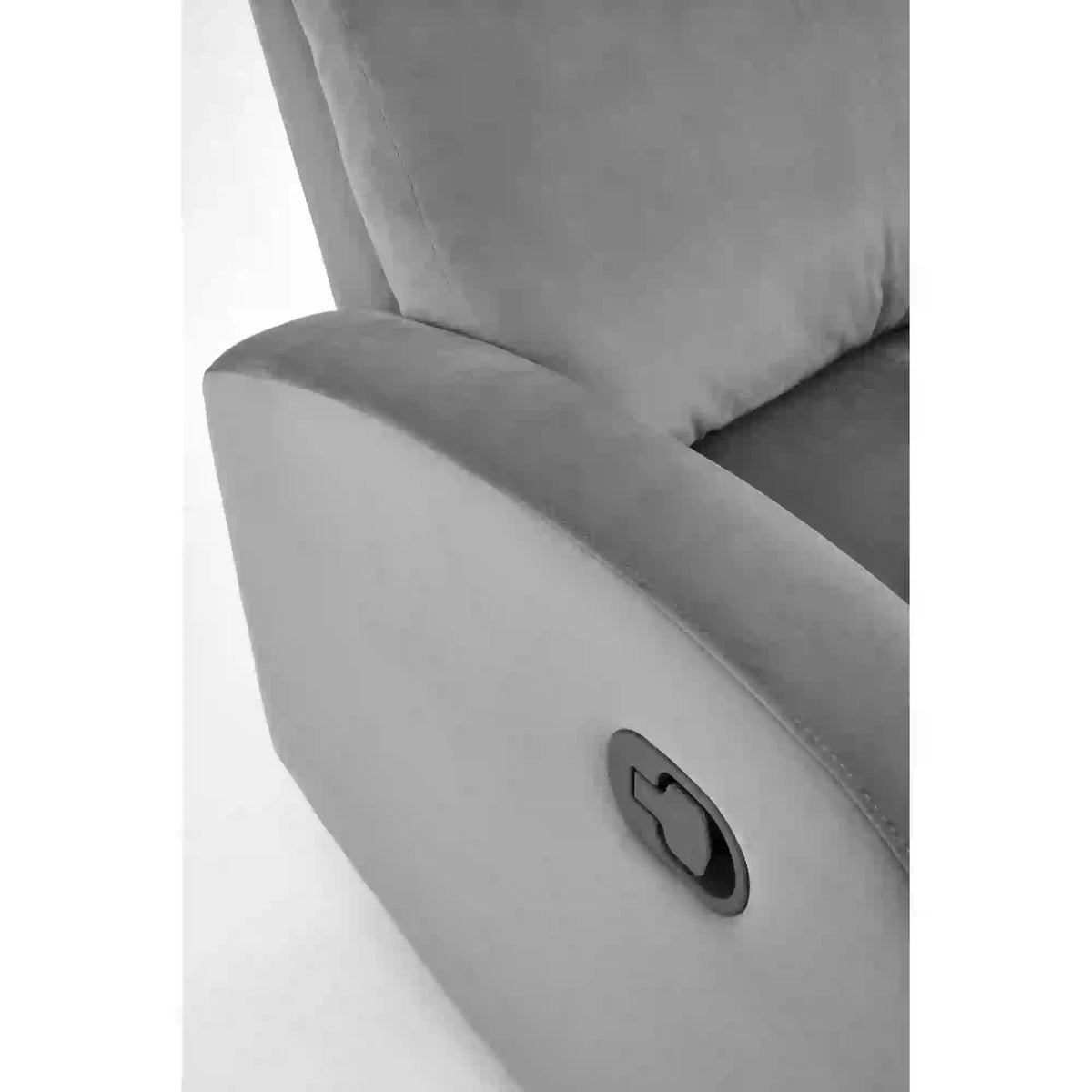 Fotoliu rabatabil WONDER, gri/negru, stofa catifelata/metal, 75x95/140x90/98 cm